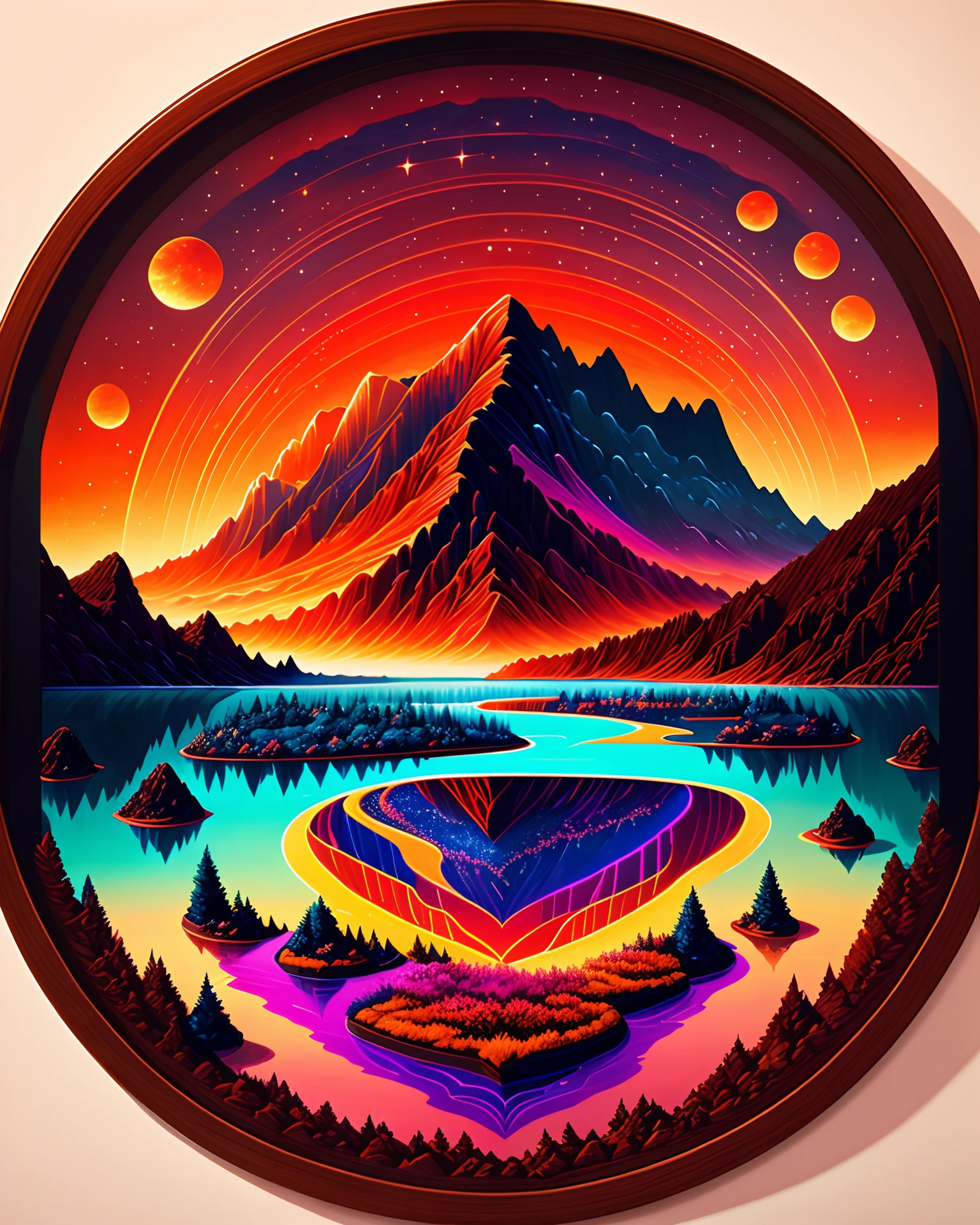 A beautiful earth filled with water and lava, intricate, masterpiece, expert, insanely detailed, 4k, composition, framing, centered, symmetry, painted, intricate, volumetric lighting, beautiful, rich deep colors masterpiece, sharp focus, ultra detailed, in the style of dan mumford and marc simonetti, astrophotography