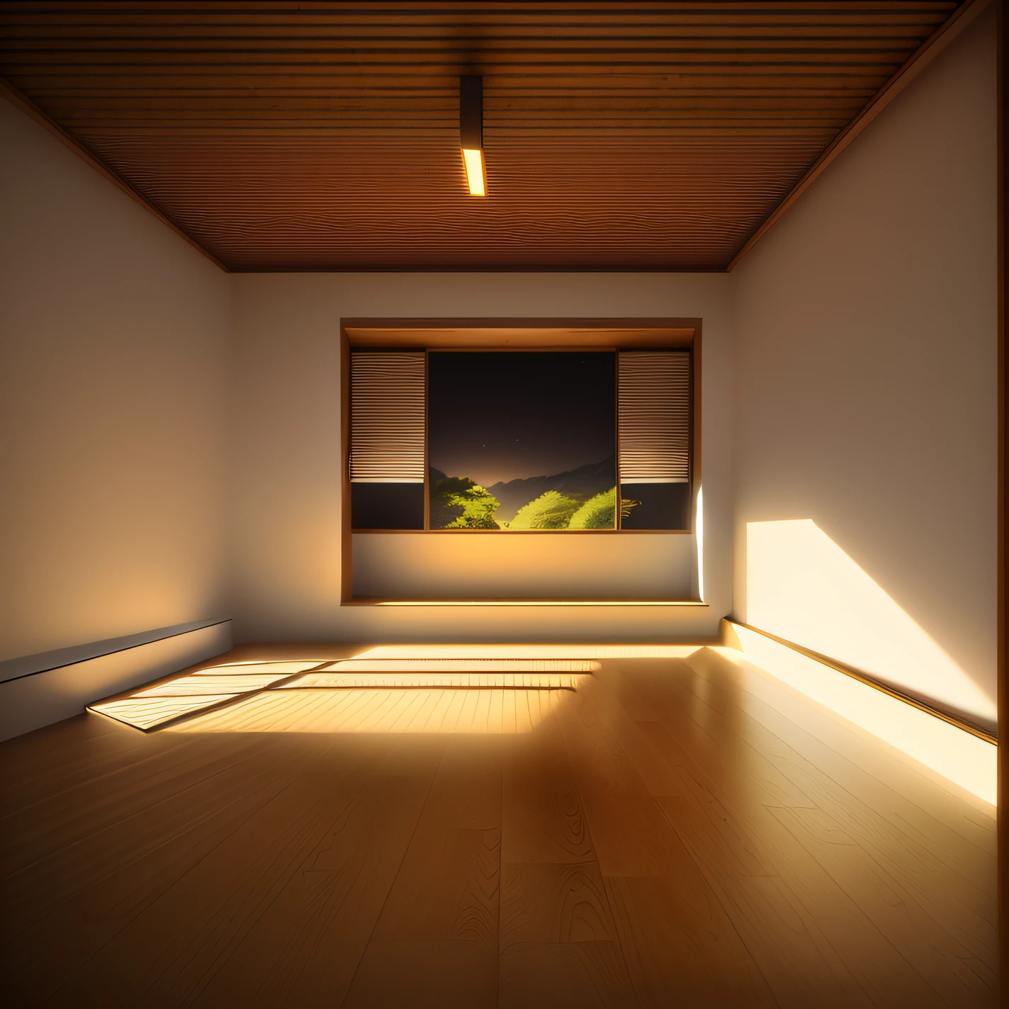 Interior design,Very detailed wide angle architectural photography,cozy contemporary living room,(Bright warm sunshine 1:0.1),award-winning contemporary interior design,scenecy,desks,a chair,inside in room,wooden floor,janelas,dining room,east asian architecture,lamp lights,buliding,ln the forest,naturey,Ccup,a plant,Interior design,Interesting light and shadow,depth of fields,low-light,,