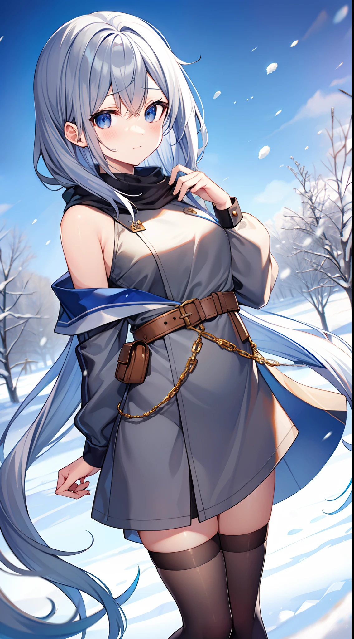 mages,grey clothing,Snowfield background,mistic