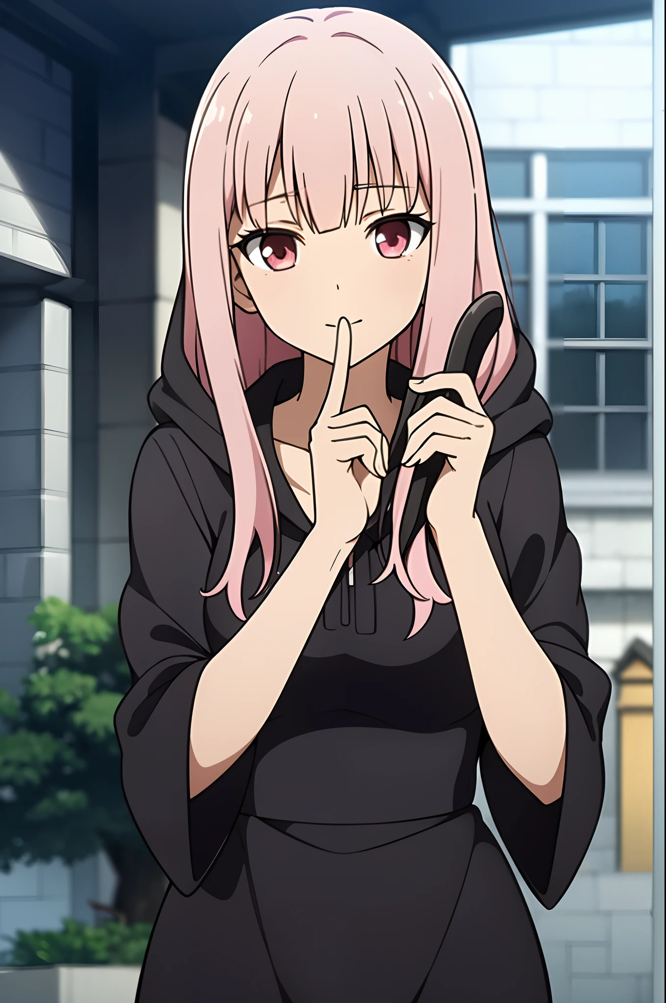 Cute hooded Grim Reaper shrouded in dark mist,Wielding a scythe,Emerge from the swirling shadows.Stand in the Cemetery of Forgotten Souls.(Light brown and light pink striped hair:1.3,),Perfect face,Proper body proportion,masutepiece,Super high-quality output images,超A high resolution,Intricate details,Very delicate and beautiful hair,photographrealistic,Dreamy,Professional Lighting,realistic shadow,Solo Focus,Beautiful hands,Beautiful fingers,Detailed finger features,detailed clothes features,Detailed hair features,detailed facial features,