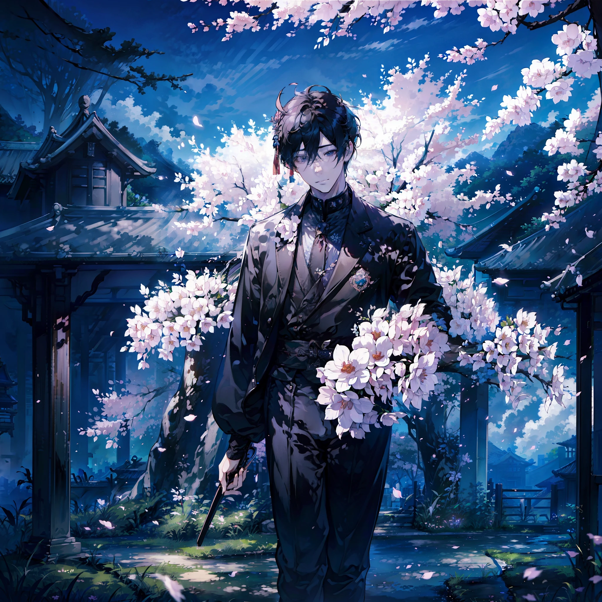 masterpiece、uth、Young man with nervous expression、Young man with a melancholy expression、Young man in withered black suit and hat、Poor figure、Landscape with rusty shades、Old Japan landscape、kyoto、Meiji、Taisho、Taisho romance、stone pavement、Cats、top-quality、hightquality、Highly detailed CG Unity 8K wallpapers、art stations、Digital Illustration、with an intricate、trending、awardwinning photo、depth of fields、nffsw、chromatic abberation、真实感、A highly detailed、trends in the art station、CGsociety Trends、with an intricate、high detal、Dramatic、 8K, 16 K, top-quality, photon maping, Radio City, Photorealsitic, Elaborate CG, Physically Based Rendering, ultra realistic realistic textures, unrealengine5, motion angles、cinematlic lighting, Dramatic Writing, Professional Writing,