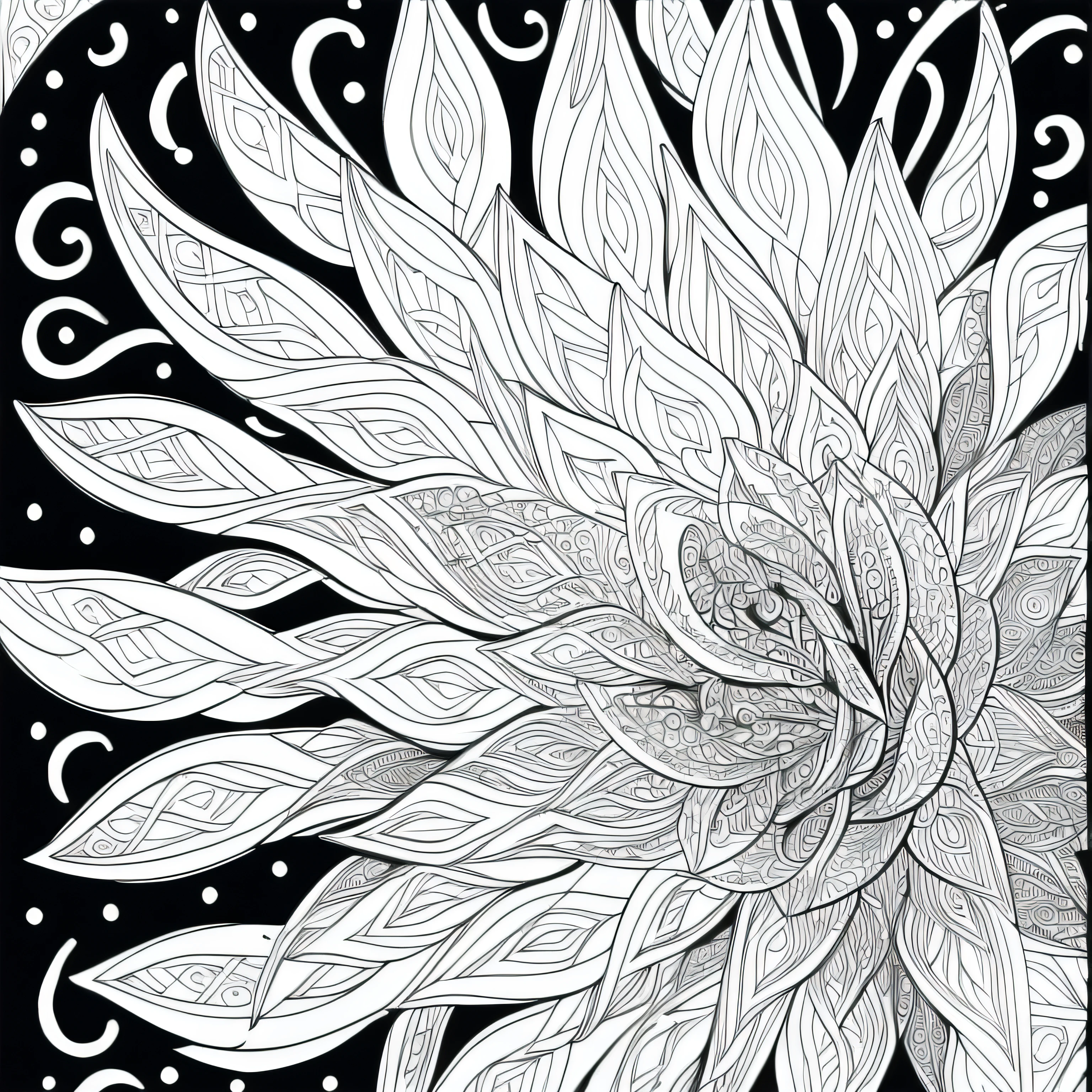 (Monochrome images:1.3)、(Gentian Coloring Book:1.3)、It features a simple、Draw with outline
