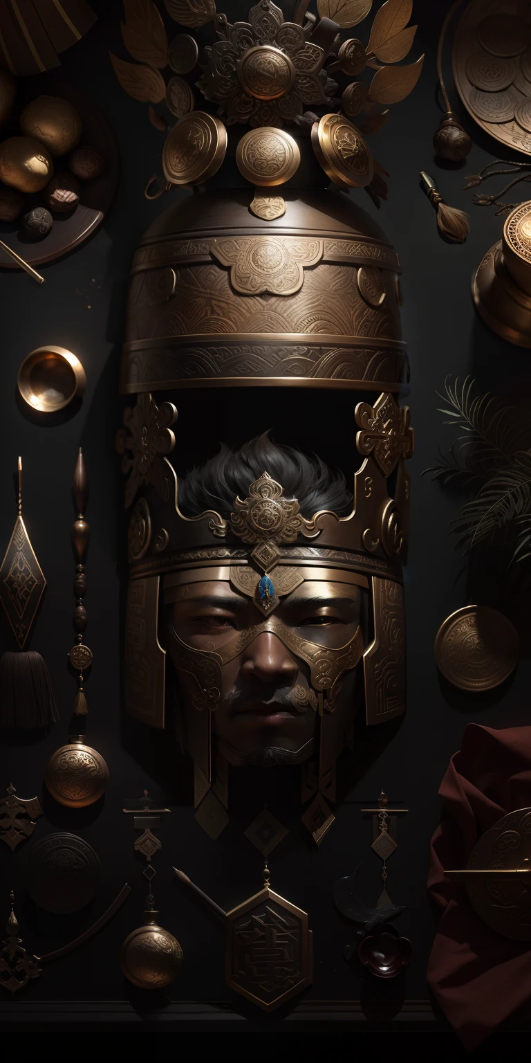 Based on Sanxingdui culture，bronze，detail，8k
