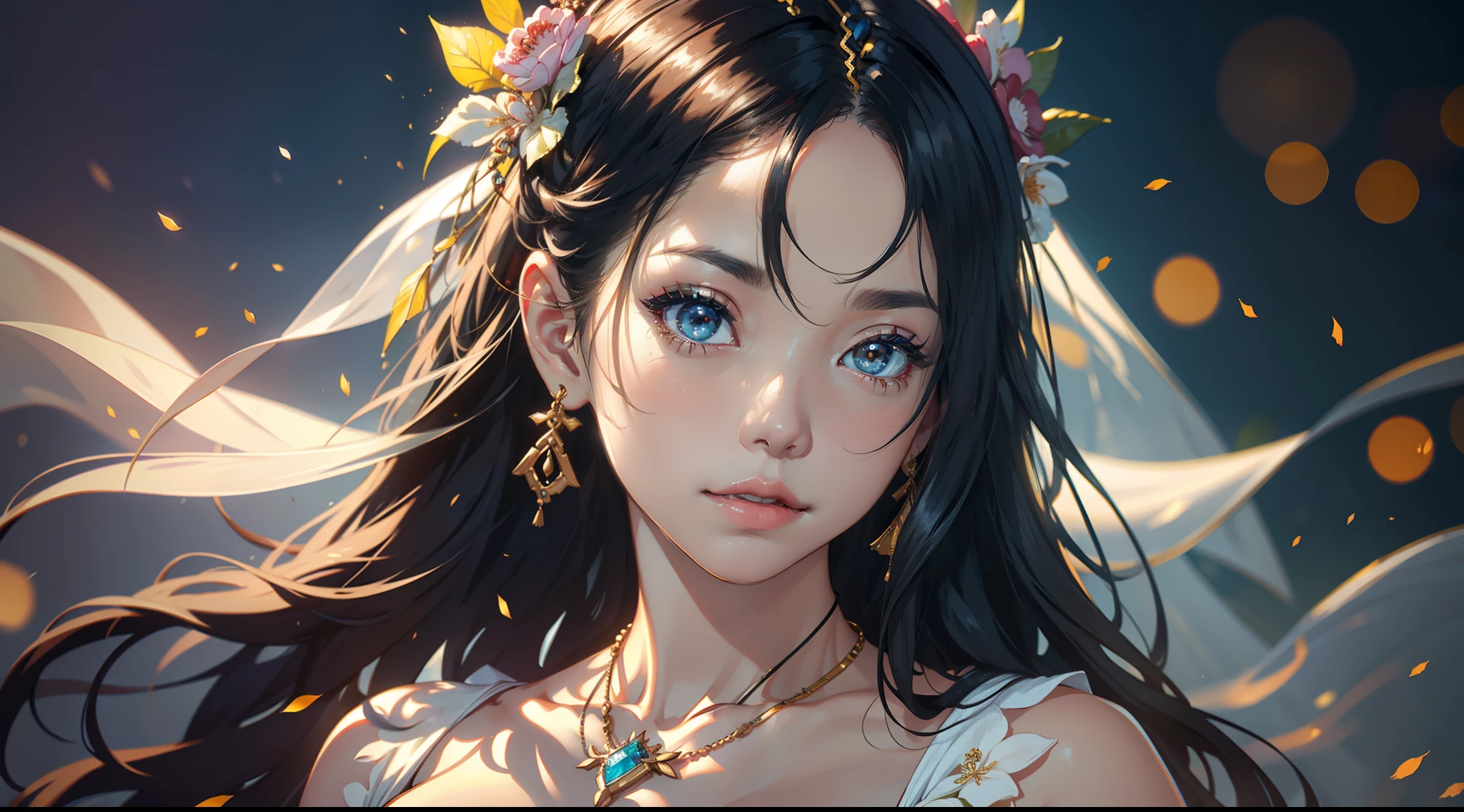 best quality, masterpiece, highres, 1girl,china wedding dress,hair ornament,necklace, jewelry,Beautiful face,upon_body, tyndall effect,photorealistic, dark studio, rim lighting, two tone lighting,(high detailed skin:1.2), 8k uhd, dslr, soft lighting, high quality, volumetric lighting, candid, Photograph, high resolution, 4k, 8k, Bokeh