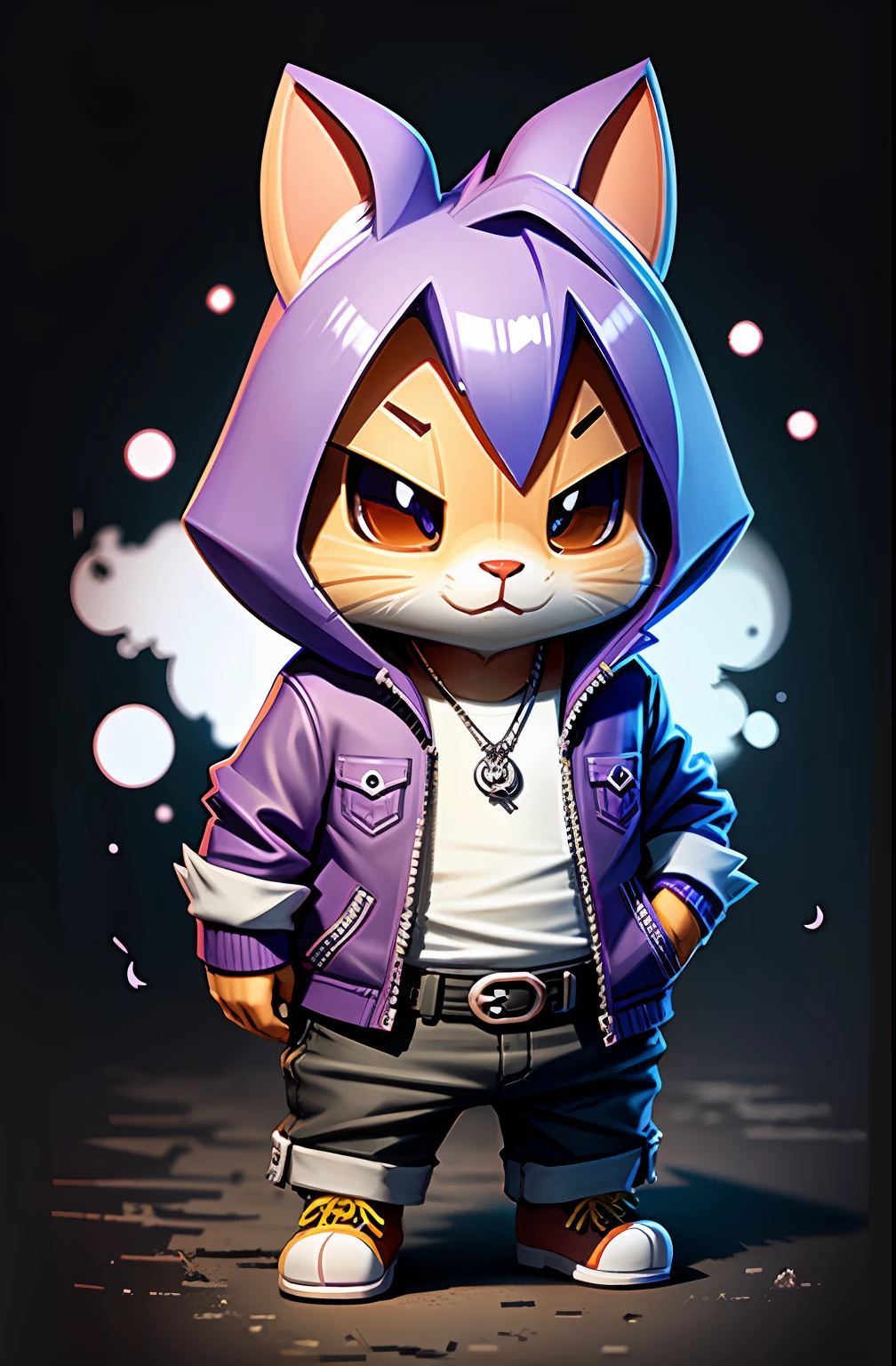 c4tt4stic, bunny, mini, 3d, cloth purple
