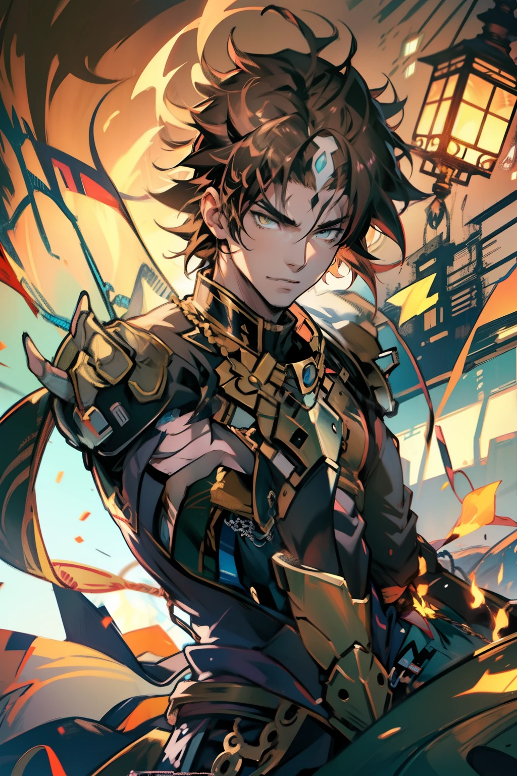 male people,((Masterpiece)), ((Best quality)), Ultra detailed,((illustration)), Dynamic Angle, Detailed light, (Delicate eyes), Floating, 1boy, Male focus, Head, Clothing, Yellow eyes, necklace, tattoo,hijabi sluty, (Forehead:0.8), (ahoge:0.8), jewelry, apathy,Ray, chest muscle, Sexy ,frontage,style of anime4 K, 4K anime wallpaper, Badass anime 8 K, 4 k comic wallpaper, young anime man, Anime boys, Anime wallpapers 4 k, Anime wallpaper 4K, High quality anime art style, Anime moe art style, Anime art wallpaper 8 K, Anime art wallpaper 4 K, RGB lighting