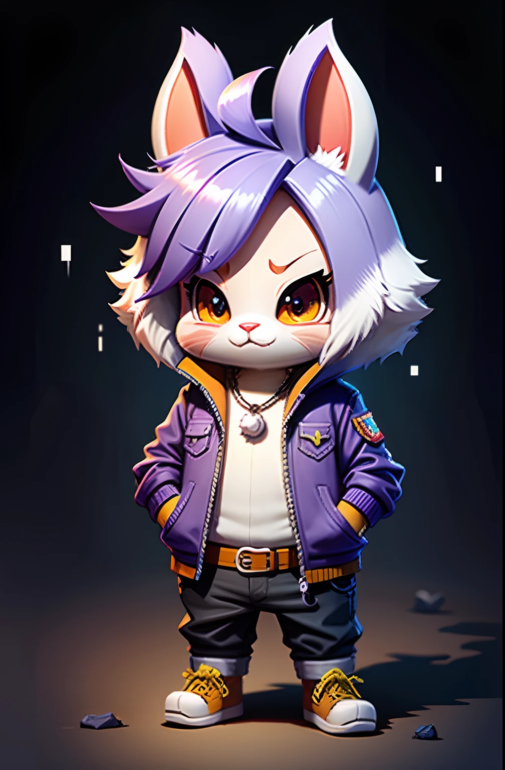 c4tt4stic, bunny, mini, 3d, cloth purple