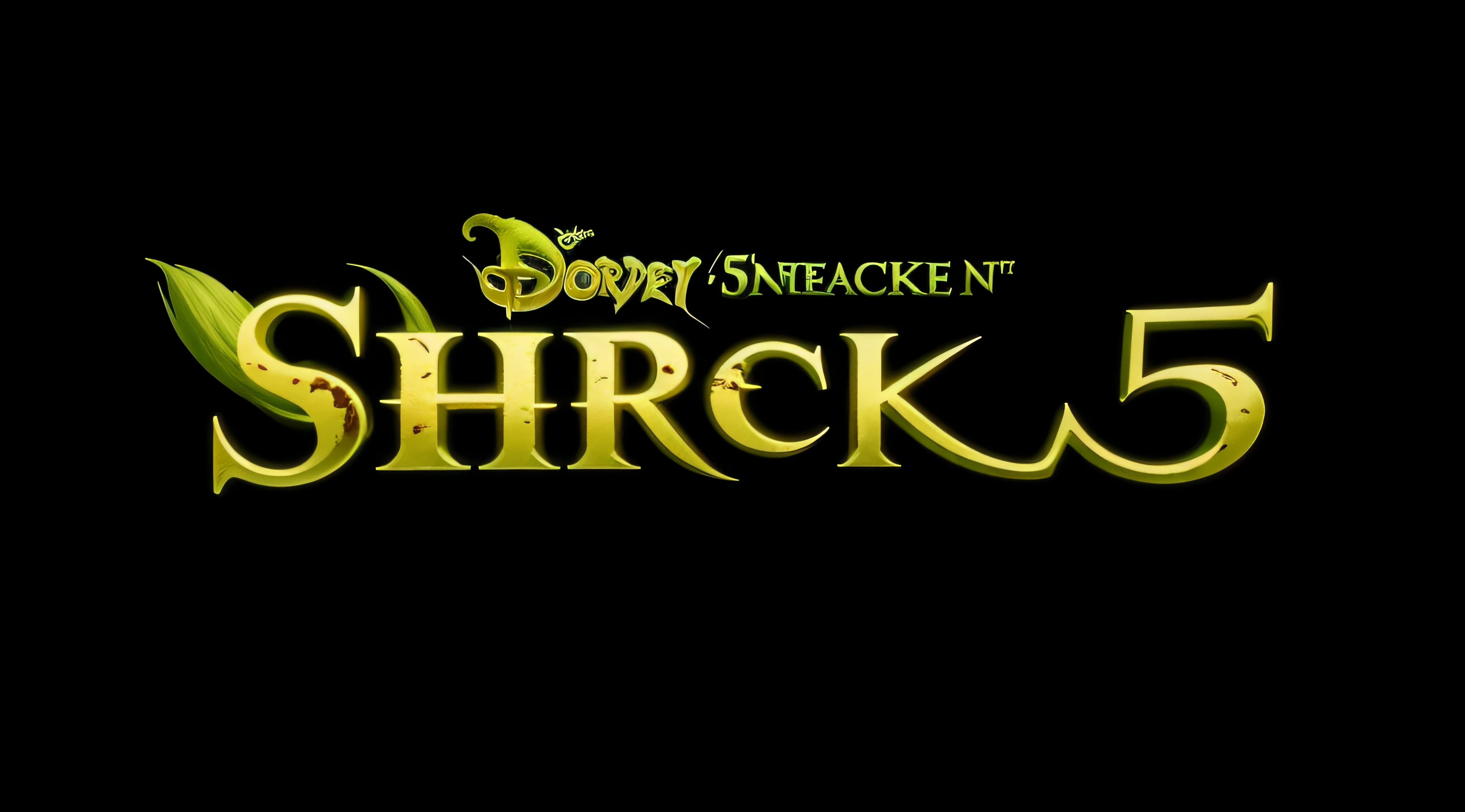 "Shrek 5 logo, animated masterpiece, creative logo design for the Shrek movie"