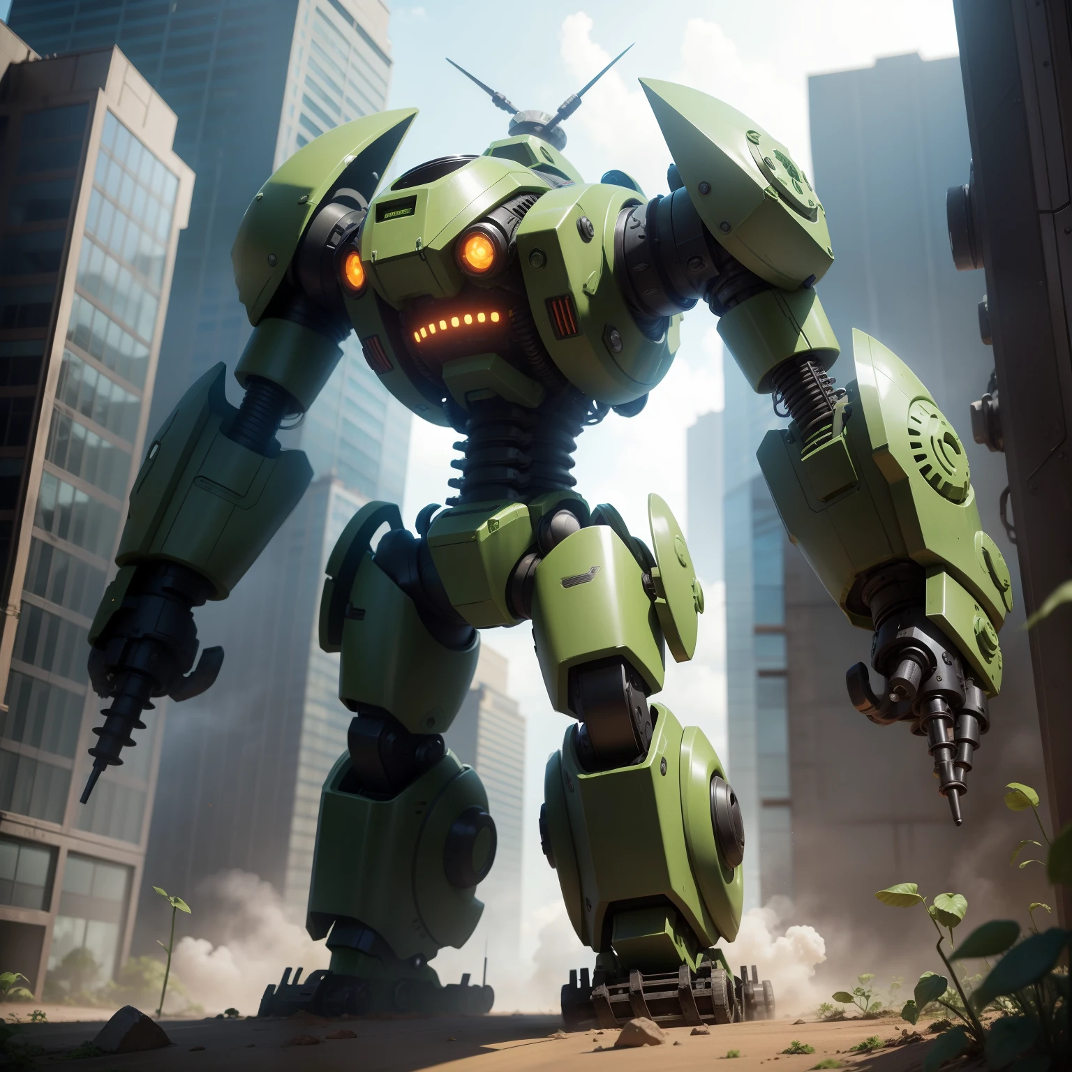 Plants vs. Zombies Pacific Rim Pea Shooter Giant Mech Technology Plant Pea Shooter