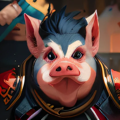 onmyoji，Bokeh background，Extreme light and shadow，pigs，pigs，Game standing drawing，super high precision，Ultra-clear contour structure，Super detail, ccurate, Best quality, Masterpiece, High details, A high resolution, 16k，Super textured。