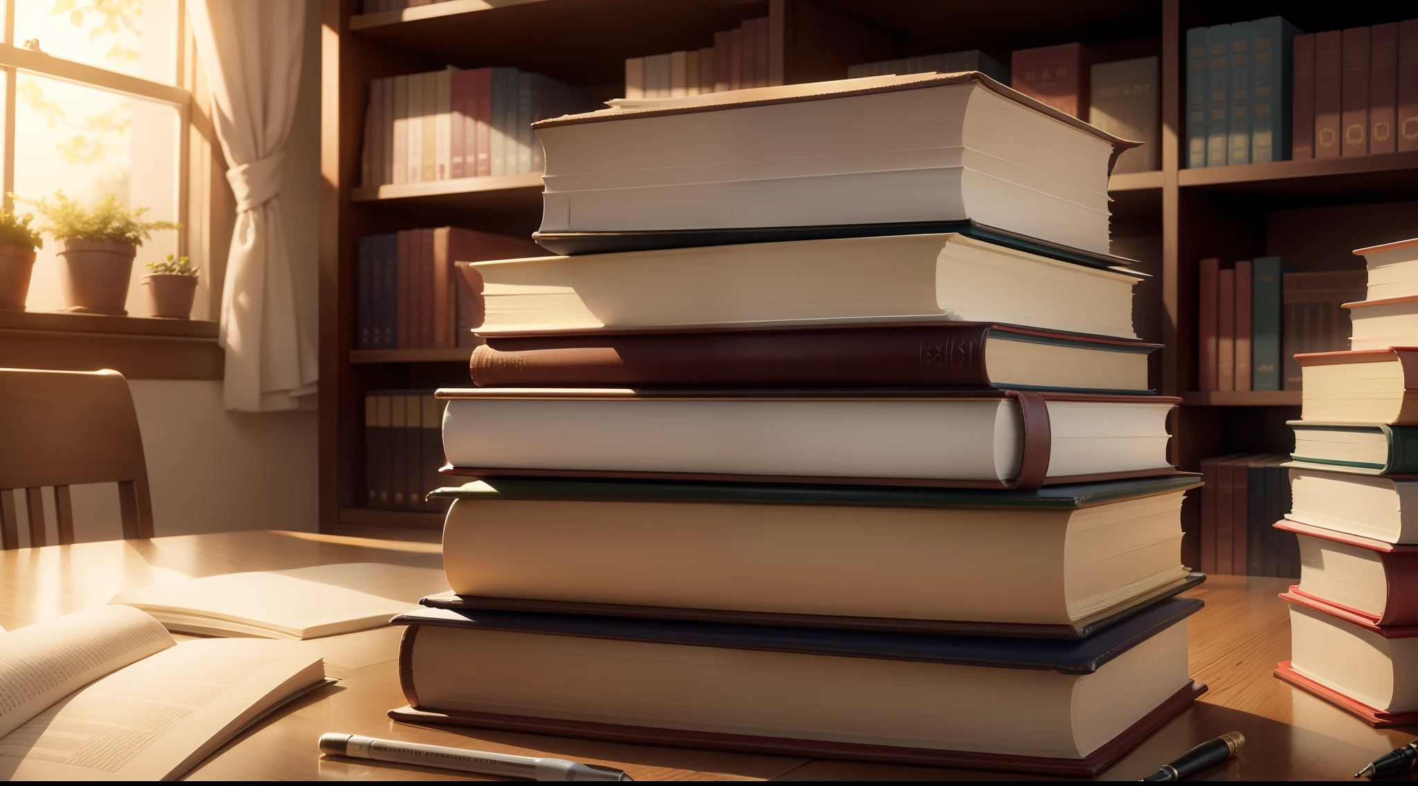 Stacked books signifying the value of education and self-improvement