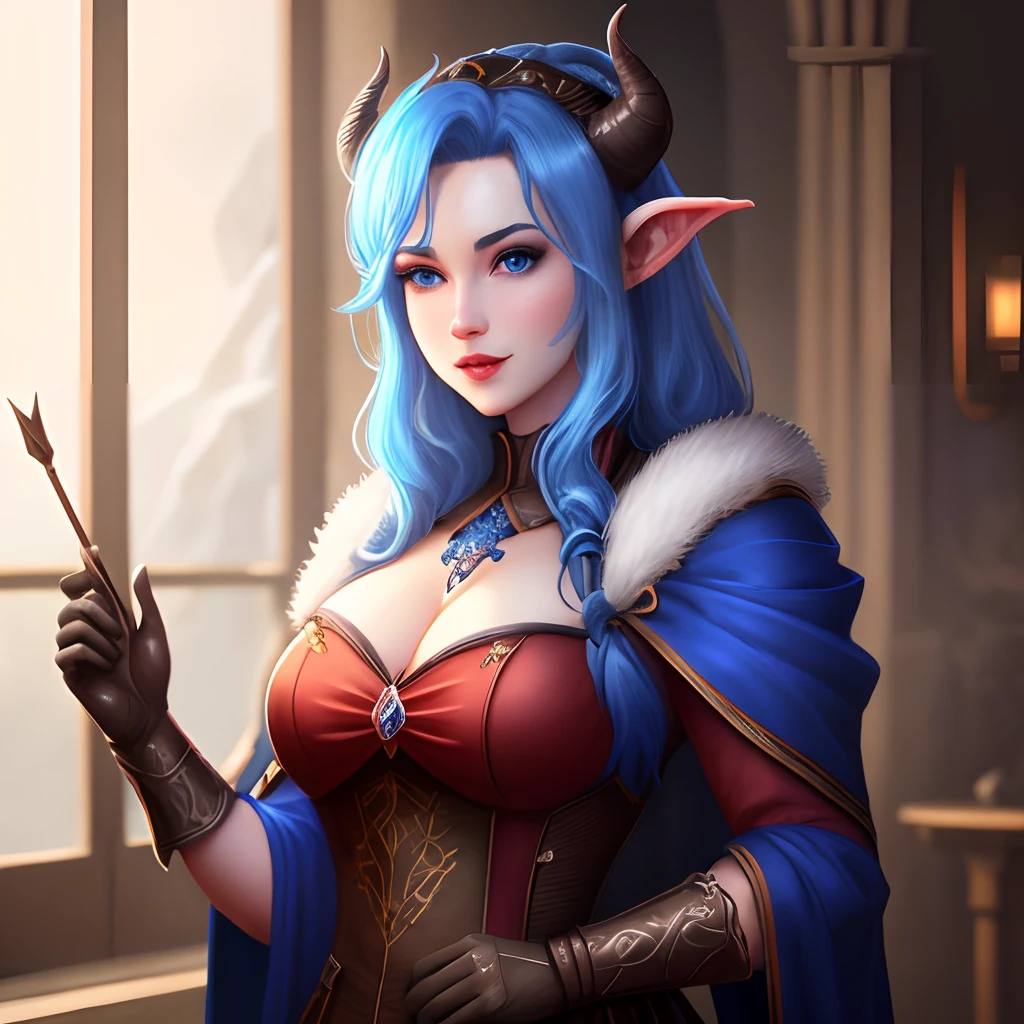 Tiefling female blue royal