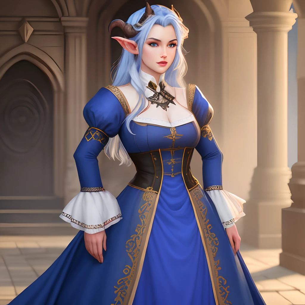 Tiefling female blue royal