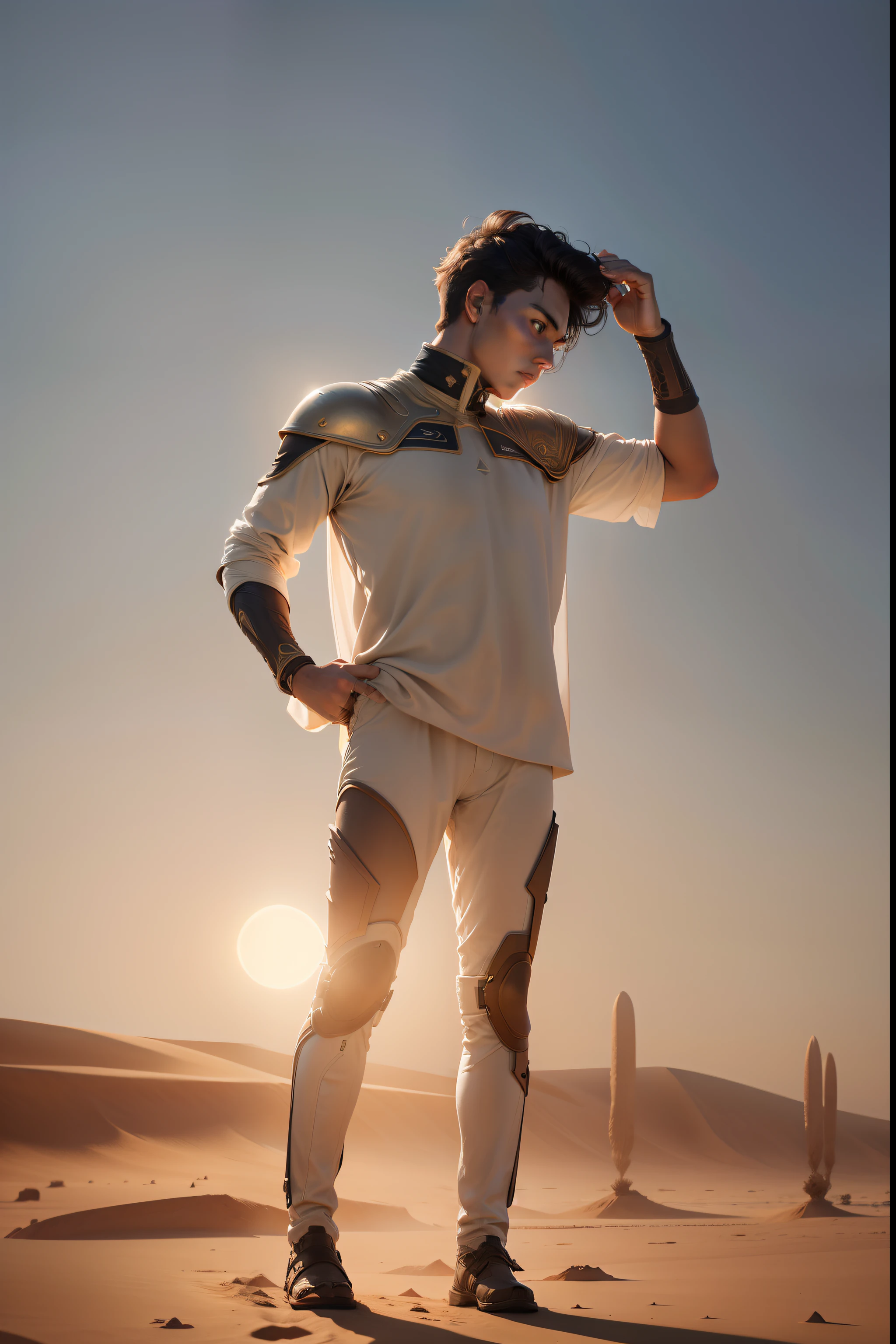 With dune background