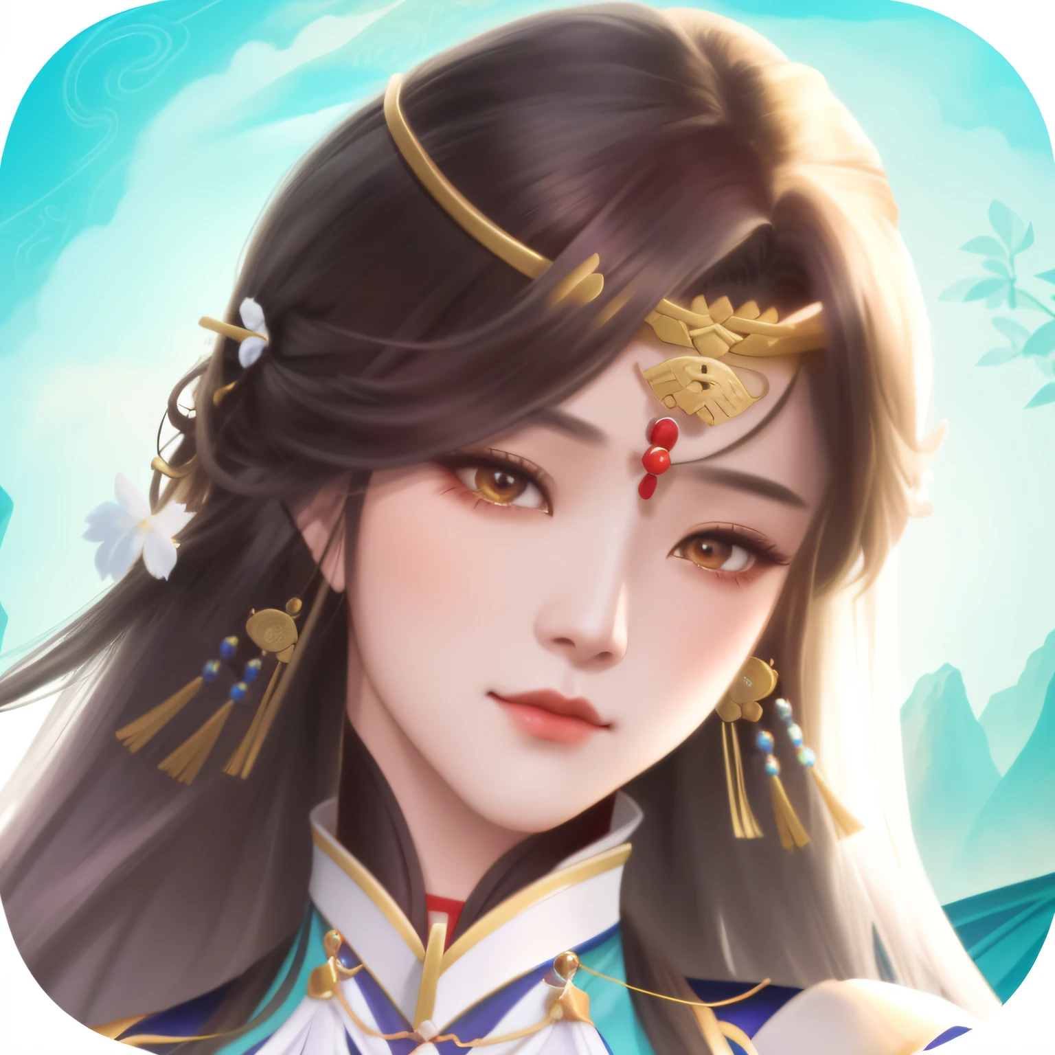 a close up of a woman with a long hair wearing a dress, xianxia hero, onmyoji, Chinese fantasy, xianxia fantasy, Yun Ling, inspired by Li Mei-shu, drak, chinese three kingdoms, zmonzheng, Xianxia, bian lian, inspired by Luo Mu, from three kingdoms, Inspired by Qiu Ying
