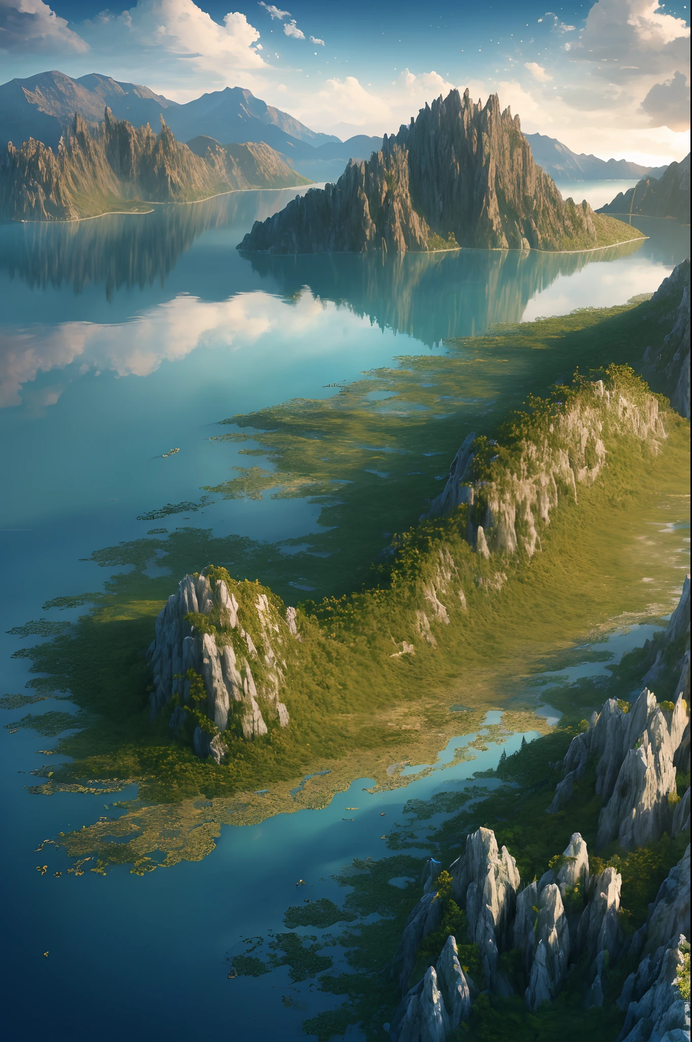 masterpiece, best quality, high quality, extremely detailed CG unity 8k wallpaper,landscape with Visual Weight ,A place with a very vast nature with big trees and lots of vegetation,fat,lovely,Lake Baikal,holly,PSX GRAPHICS,award winning photography, Bokeh, Depth of Field, HDR, bloom, Chromatic Aberration ,Photorealistic,extremely detailed, trending on artstation, trending on CGsociety, Intricate, High Detail, dramatic, art by midjourney