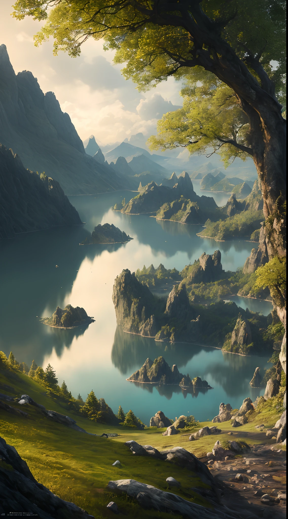 masterpiece, best quality, high quality, extremely detailed CG unity 8k wallpaper,landscape with Visual Weight ,A place with a very vast nature with big trees and lots of vegetation,fat,lovely,Lake Baikal,holly,PSX GRAPHICS,award winning photography, Bokeh, Depth of Field, HDR, bloom, Chromatic Aberration ,Photorealistic,extremely detailed, trending on artstation, trending on CGsociety, Intricate, High Detail, dramatic, art by midjourney