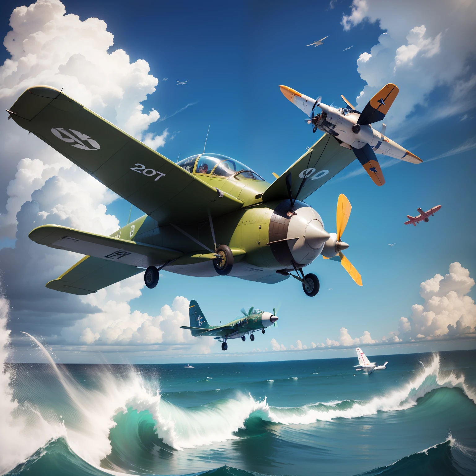 Fly planes on the sea