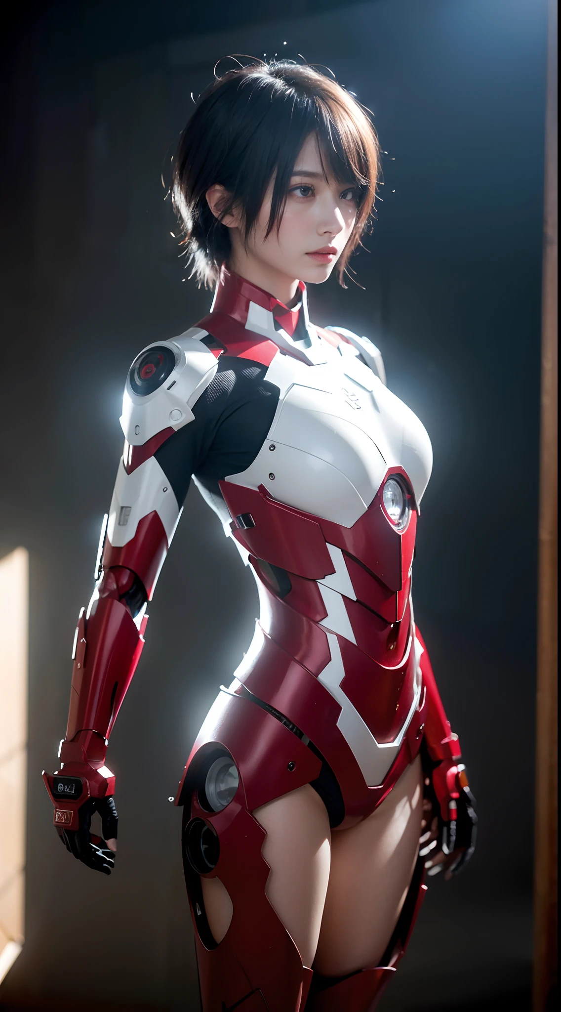 (1girl:1.3), solo,__body-parts__, official art, unity 8k wallpaper, ultra detailed, beautiful and aesthetic, beautiful, masterpiece, best quality, RAW, masterpiece, super fine photo,, best quality, super high Resolution, photorealistic, sunlight, full body portrait, stunningly beautiful,, dynamic pose, delicate face, vibrant eyes, (side view), she is wearing a futuristic Iron Man mech, red and gold, Highly detailed abandoned warehouse background, detailed face, detailed complex busy background, messy, gorgeous, milky, high detailed skin, realistic skin details, visible pores, sharp focus, volumetric fog, 8k uhd, dslr camera, High quality, film grain, fair skin, photorealism, lomography, sprawling metropolis in a futuristic dystopia, view from below, translucent