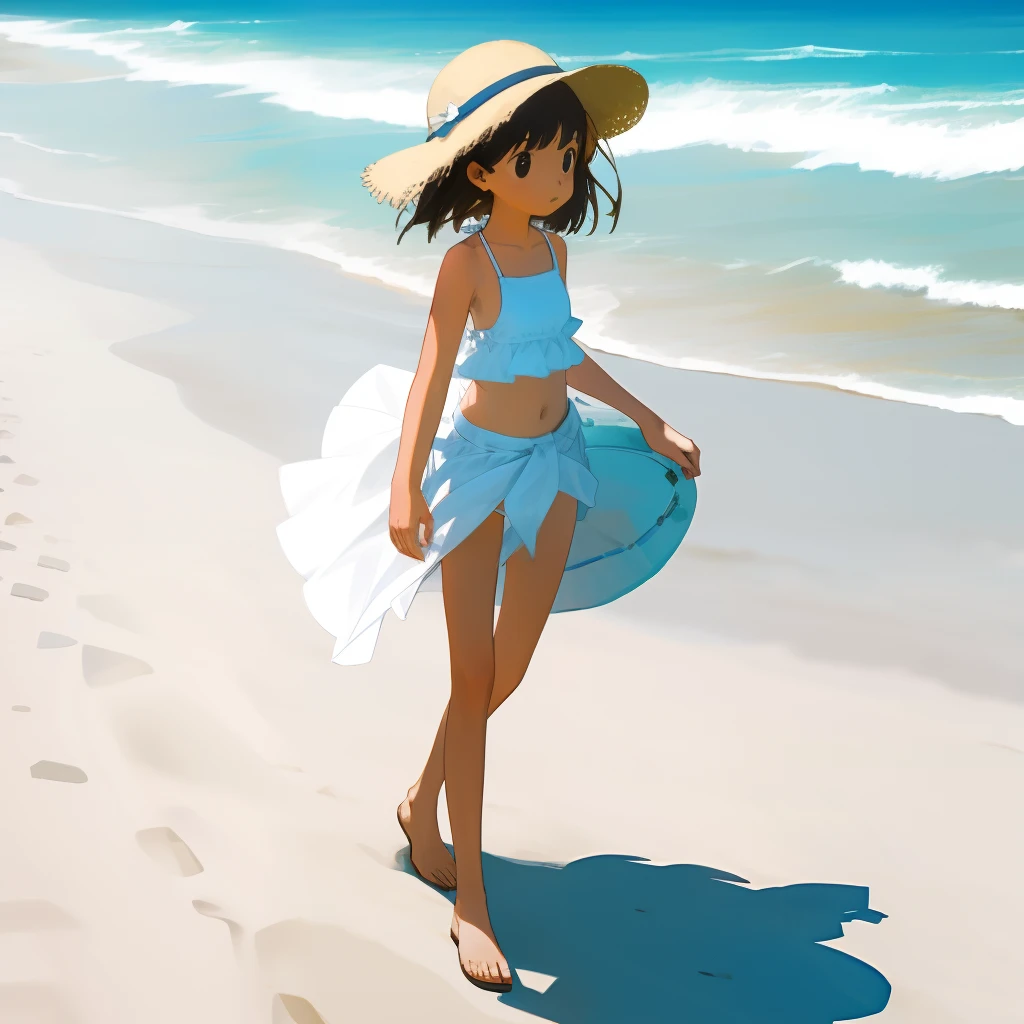 girl in white bikini on the beach