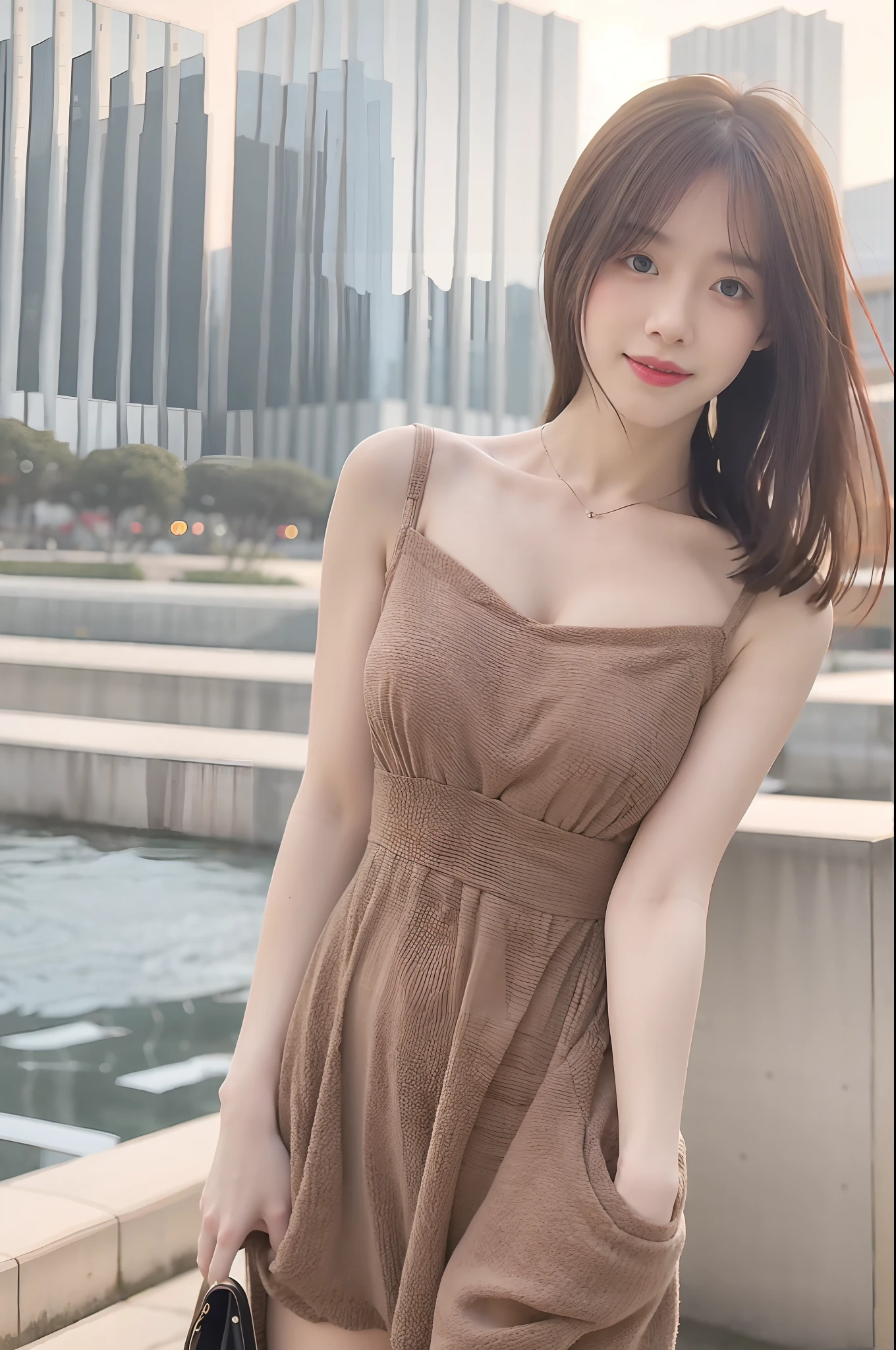 mix4， （8K， RAW images， best qualtiy， tmasterpiece： 1.2）， （realisticlying， Realistic pictures： 1.37） ，1girll， adolable， scenecy， the night， Sateen， dampness， profesional lighting， photon maping， Radio City， Physically based displays， Bandeau Dress，cropped shoulders，adolable，shyexpression