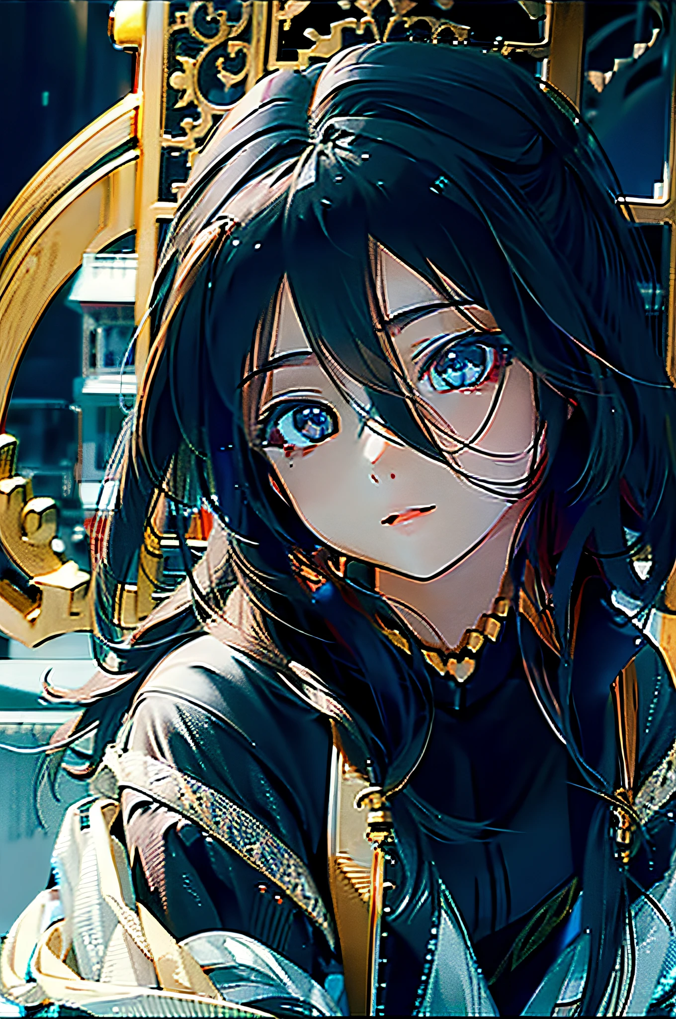 Humanity,Female black mechanical dragon,eBlue eyes,Vertical pupils,high detal,High picture quality,10 meters long,