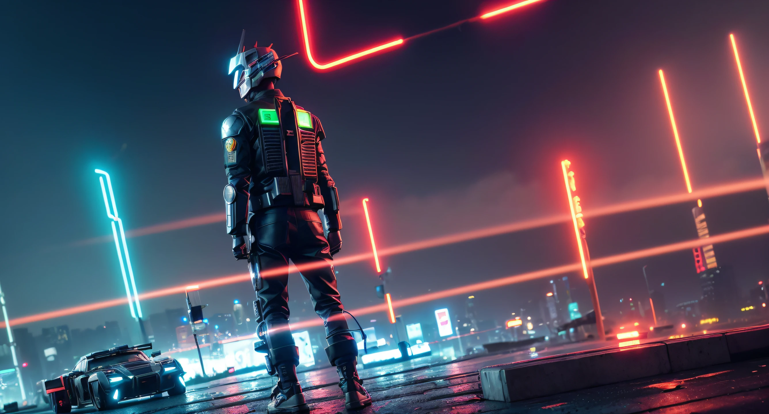 fight, shootout, (Mobile Suit Gundam), autobots, transformers, street fighting, open fire, bomb, sparks splash, blood spattered on armor, riot street, blade runner 2049, (cyberpunk city:1.3), city lights, ((neon cyberpunk city street:1.4)), (neon lights),detailed lighting, red rim lighting, blue key light, dramatic lighting, ((flames of war:1.3)), 8k, RAW photo,(extremely detailed CG unity 8k wallpaper), (masterpiece:1.4), (best quality), (ultra-detailed), (best illustration), ultra highres, (best shadow), realistic, (photorealistic:1.4), armor, fire, mechanical Armor, futuristic,(wide shot),negative space,projected inset.