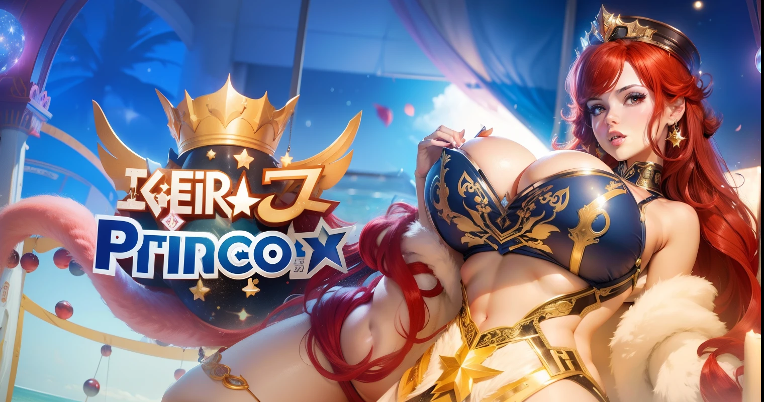 starlight princess, sexy, big boobs, red hair, 1girl, realistic, ultra detail, 70mm lens,
