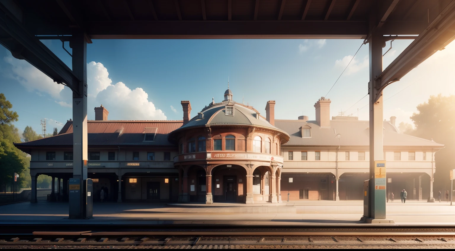 train station, high resolution, train in the background image