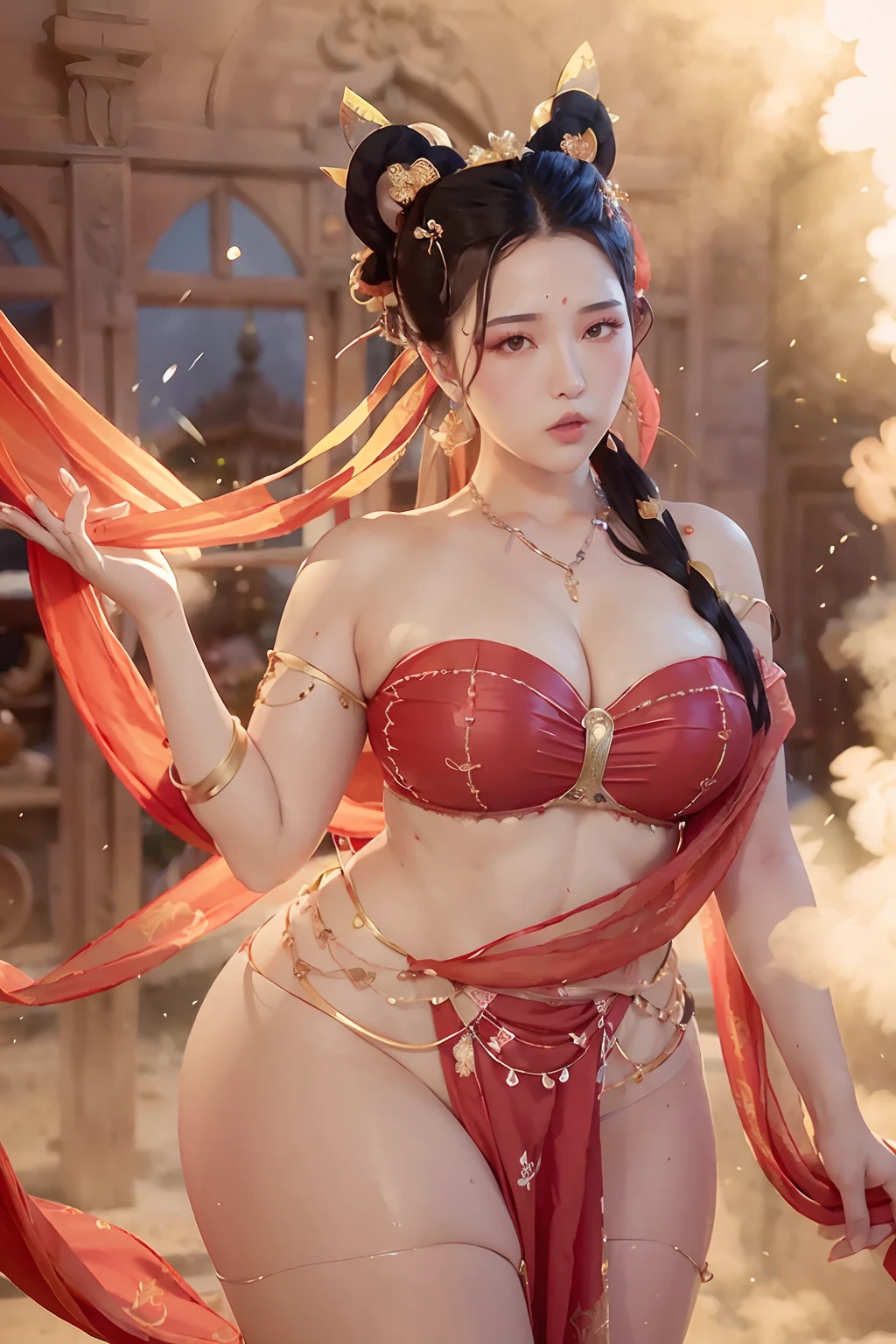 Very detailed CG unity 8K wallpaper，（tmasterpiece），（best qualtiy），（ultra - detailed），（Ultra photo realsisim），（best character detail：1.36），Nikon D750 f / 1.4 55mm，dynamic angle，profesional lighting，photon maping，Radio City, physically-based renderingt, exteriors, busy street, looking at viewert, Be red in the face, 1girll, a matural female, A MILF, the golden ratio,(Kpop idol),(Oil skin:1.2),(Oil skin:1.1), Makeup,[:(com rosto detalhado:1.2):0.2]:,PureErosFace_V1, ((Curly black hair and sophisticated style)),(aegyo sal:1),(puffy eye),(eyeslashes:1.1), (cparted lips:1.1),red lipsticks,broad shoulder,(Bigchest:1.1),(cleavage:1.1),Raised sexy，Drenched，cropped shoulders，Bare belly,(big assa:1.2),show legs,Transparent silk transparent skirt,Naked，ssee-through,Song Dynasty,Song costume，Hyper-realistic photo，（Men and women cuddling），men's sexy muscles naked，The Dunhuang fairy flew into the sky wearing a thin veil，The scarf flutters，Bounce the lute，The background is a sea of clouds，thicc, beautiful thick female, beautiful curvy female,, Tall and tall，clear curvy details, curvy hourglass figure, alluring plus sized model, bbwchan, Voluptious body, Curvy model, Curvy body, Angela White, she has a jiggly fat round belly，Mysterious laughter，Face the gaze