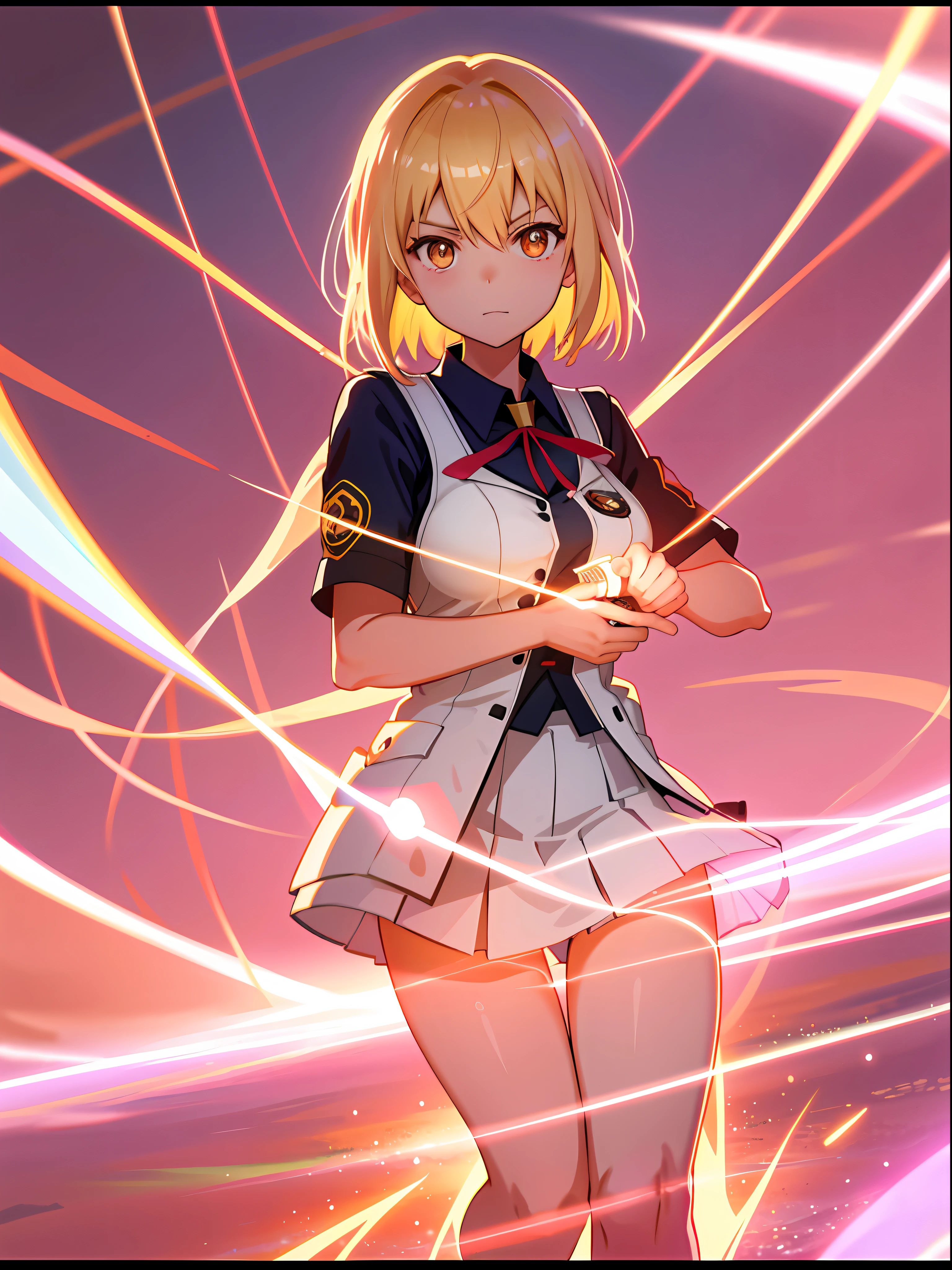 (1 Various postures.9),(best qualtiy),ultra - detailed,Ultra photo realsisim,Octane renderer,HighDynamicRange,(hdr),32K resolution,Super resolution,megapixel,The Tyndall effect,lens flare glow,shadowing,Contre-Jour, depth of fields, natural lightting, hardfocus, filmgrain, Mirror light hologram,Ray traching,Semi-reflective illumination,Natural lighting,Incandescent Lamps,fiber-optics,gentle illumination,volumettic light,Contre-Jour,globalillumination,Ray traching,optics,Scattering,with light glowing,shadowing,Twinkle,glaring lights,Anime girl in uniform holding baseball bat in front of bright background, Anime moe art style, Artgerm and Atey Ghailan, style of anime4 K, Digital anime illustration, Kushatt Krenz Key Art Women, Kantai collection style, Makoto Shinkai Cyril Rolando, art-style : Ilya Kuvshinov, Official artwork