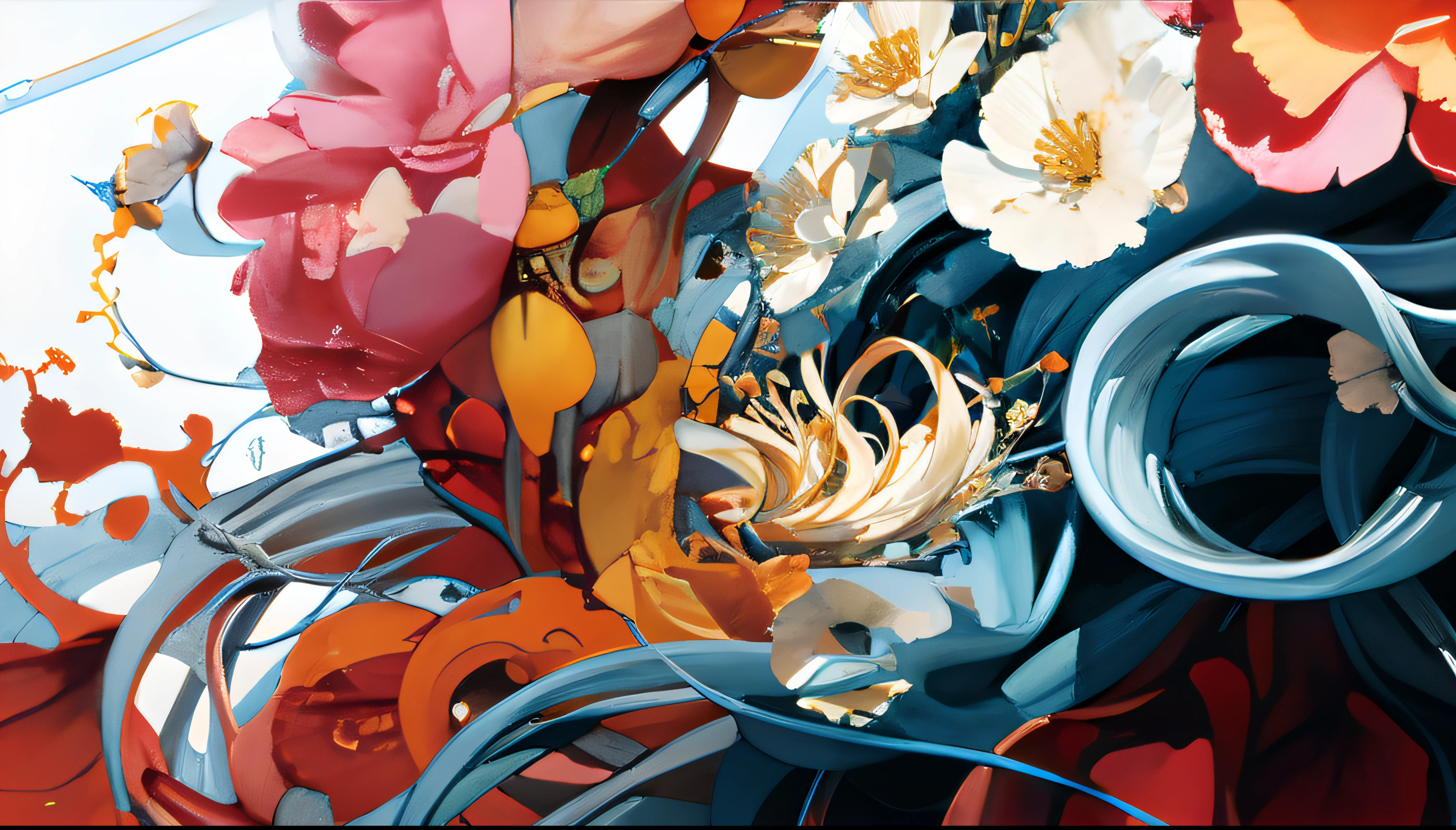 Pale gold filamentous petals are elegantly arranged,Real flowers,number art,Blurred lines