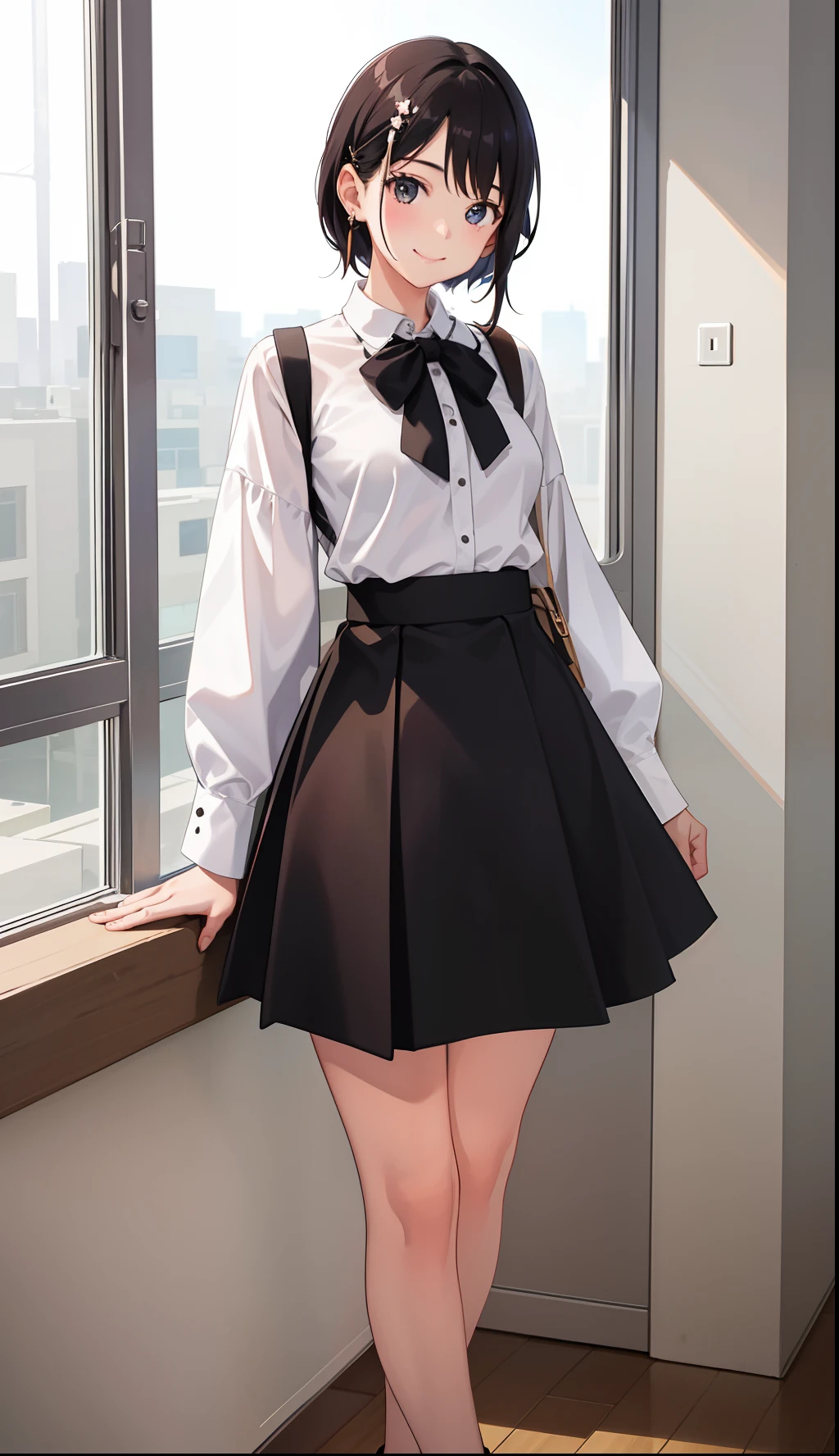 1girl in、A smile、A delightful!　The shirt、skirt by the、（small tits）