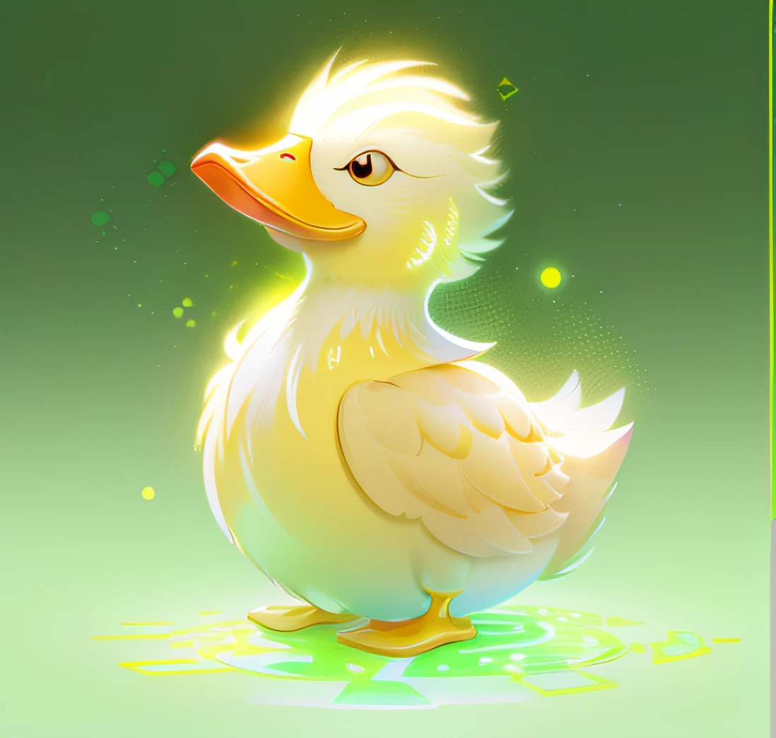 There was a yellow duck sitting on the ground, fantasy duck concept portrait, robot duck concept portrait, adorable glowing creature, lovely digital painting, rubber duck, rubber duck, illustration of a duck, adorable digital art, Cute detailed digital art, subject= Duck, Duck, detailed duck, made of glowing oil, Inspired by Atey ghailan