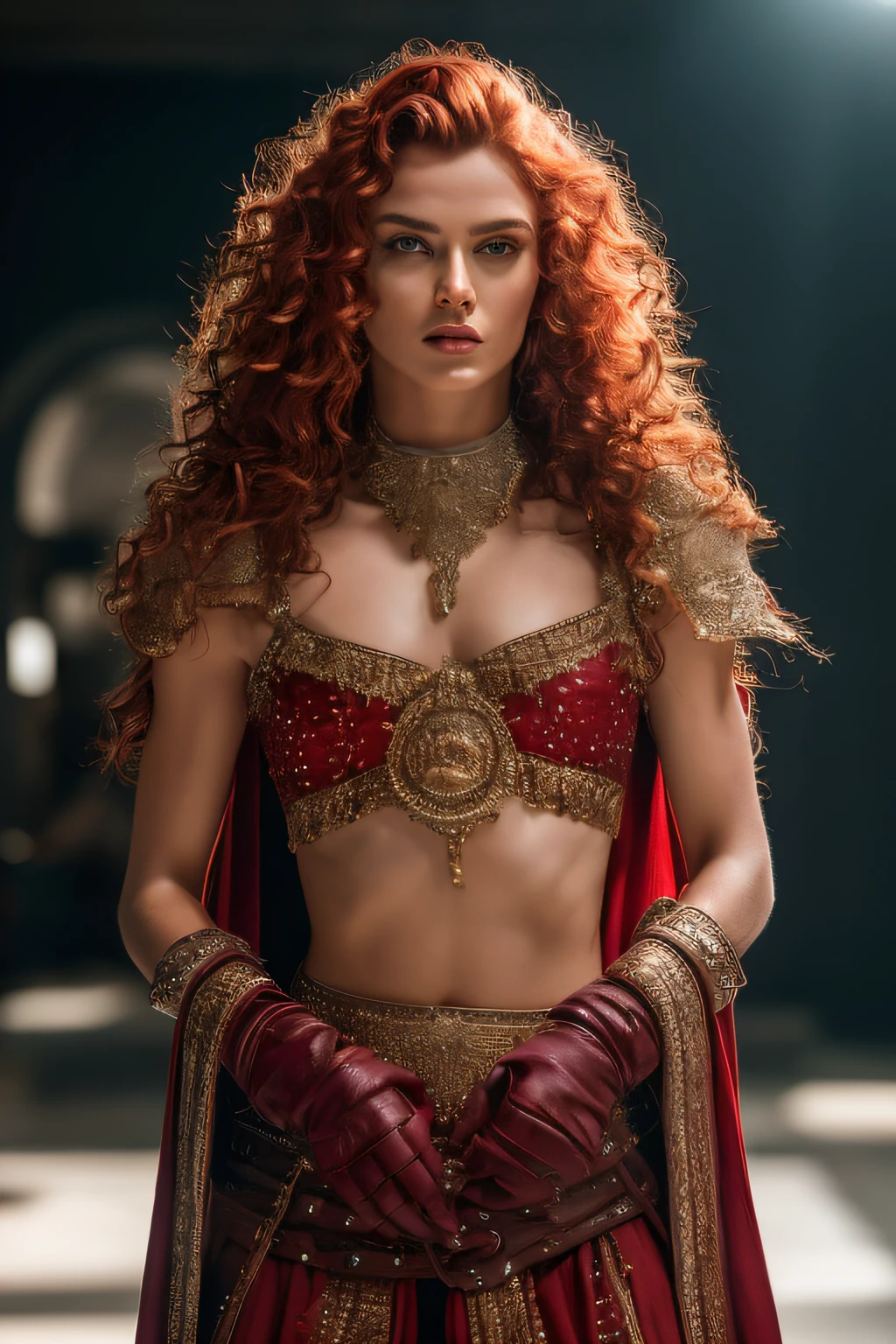 (modelo Elden anel geral radahn no deserto vermelho europeu masculino vermelho, (Orange hair male sorcerer sorcerer casting spells fire prince noble eyes rich color brown red), (rosto raspado cabelo vermelho vermelho). (atraente, corpo inteiro bem definido, pele em 4k, stand, Luz), Cinematic lighting. fotografia, Detailed symmetrical realistic face. David haller como um gladiador romano traje europeu Roma grego e vermelho e dourado traje romano com joias de rubi extremamente detalhado , peach skin, Auburn Cabelo, master part, disparate, Nikon D850 Fotografia de Stock, Kodak Portra 400 F1.6 Lens camera, extremamente detalhado, Amazing, detalhes finos, textura hiper realista, dramatic lighting, alta qualidade, Full Resolution, foco nítido, extremamente detalhado , Cinematic lighting, 8k UHD.