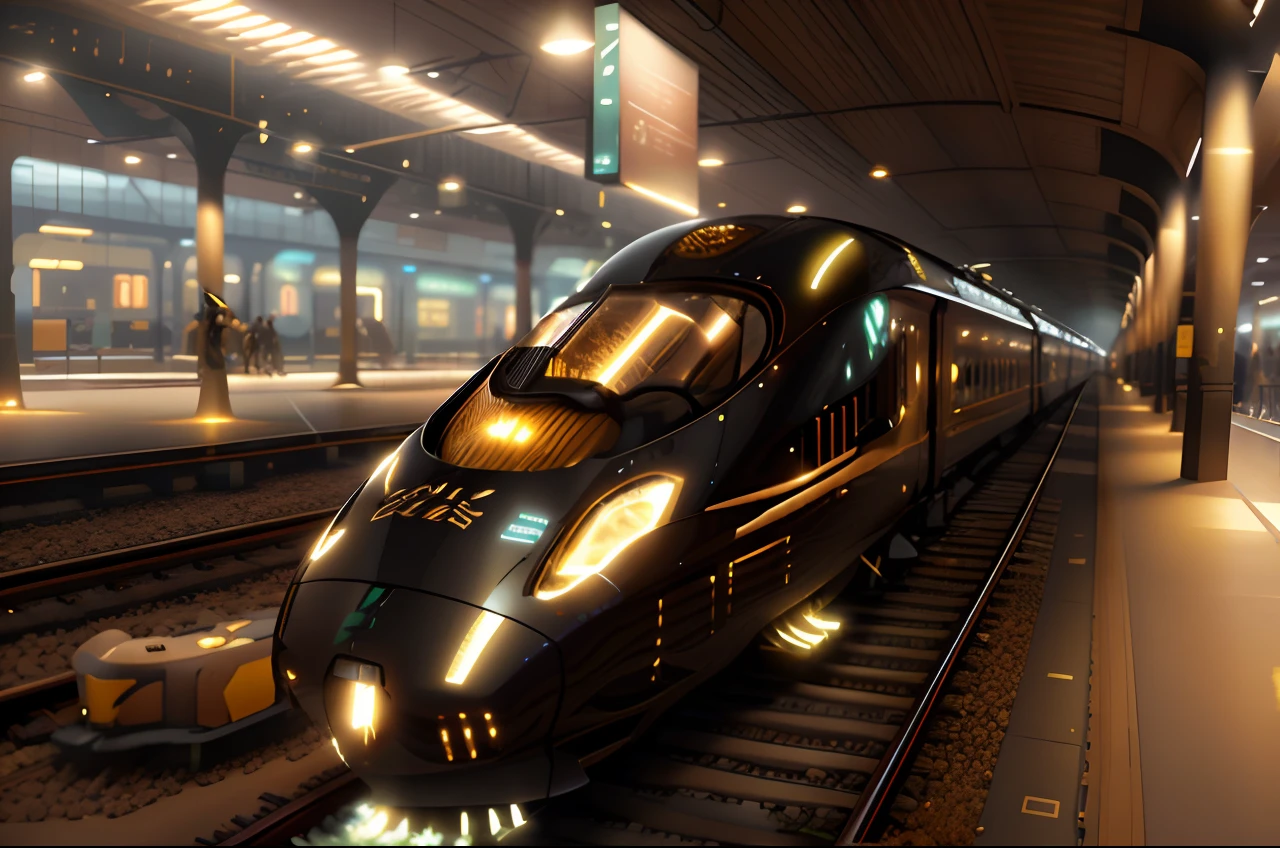 Ebony Gold Artificial Intelligence
High-speed rail，Train，The train of the future，orbiting，railroad tracks