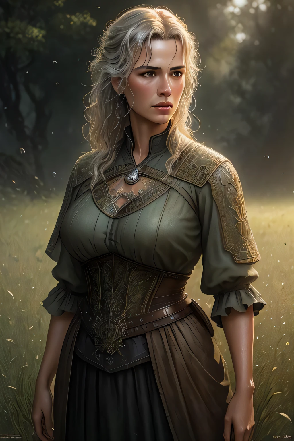 photorealistic scenes, masterpiece, in the style of Luc Schuiten, illustration, fresh grass, fence, plump lips, volumetric lighting, 1man, wet, 8k CG, (Luis Royo:1.2), (bloom), intricate details, crane,