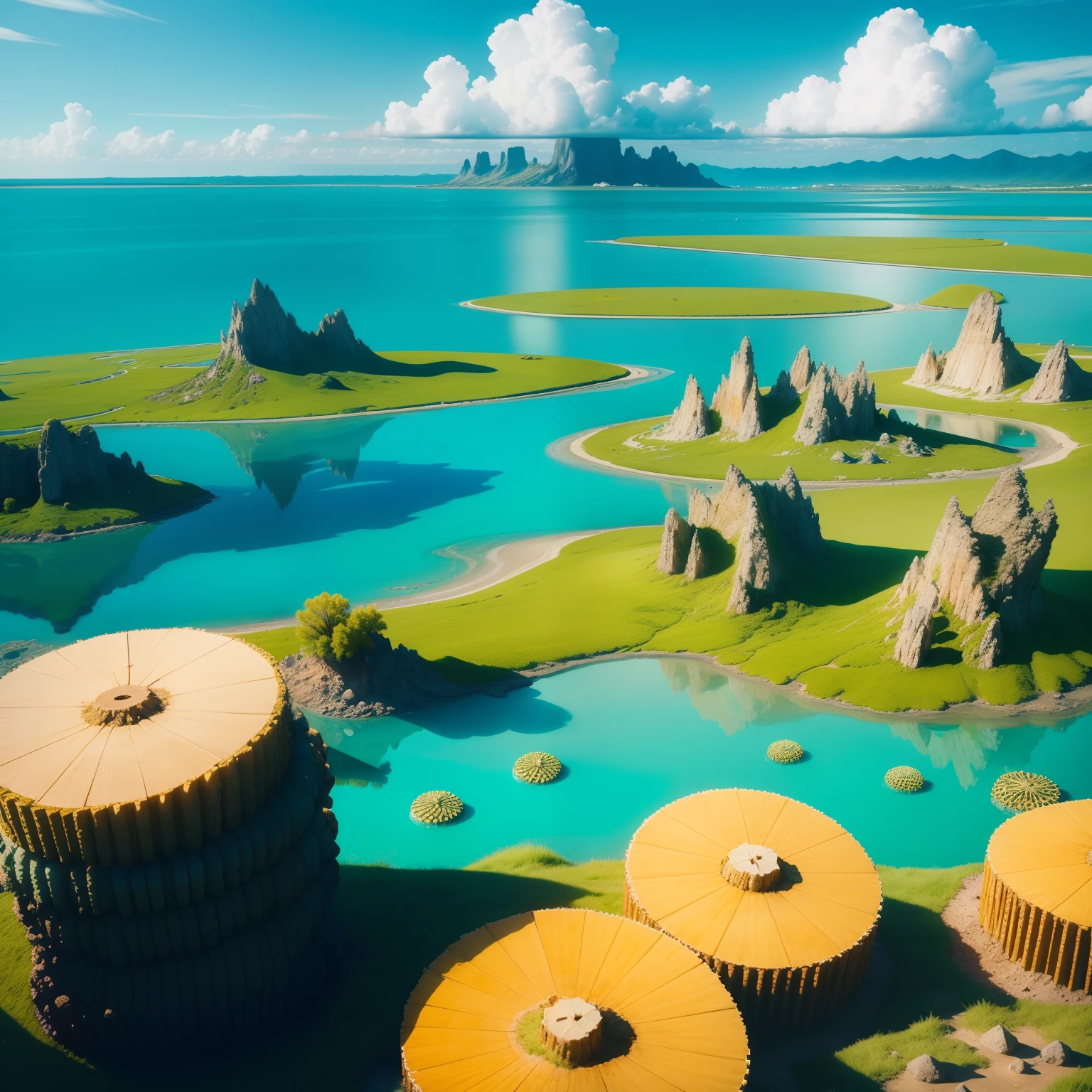 "Amazing landscape in the lagoon with the theme of SpongeBob SquarePants."