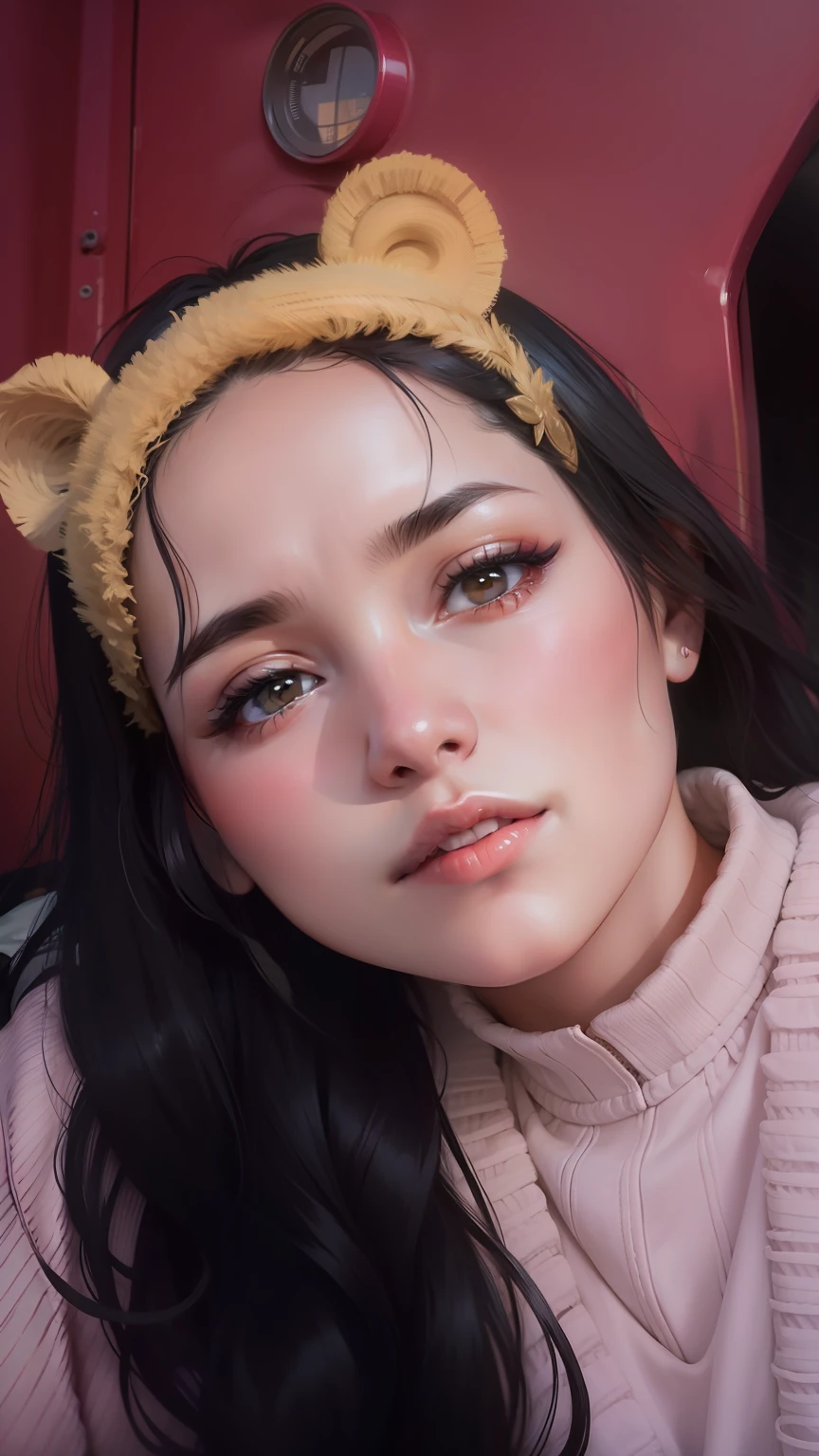 Black hair, cute woman, beautiful girl, 70mm lens, realistic, 19 year old,