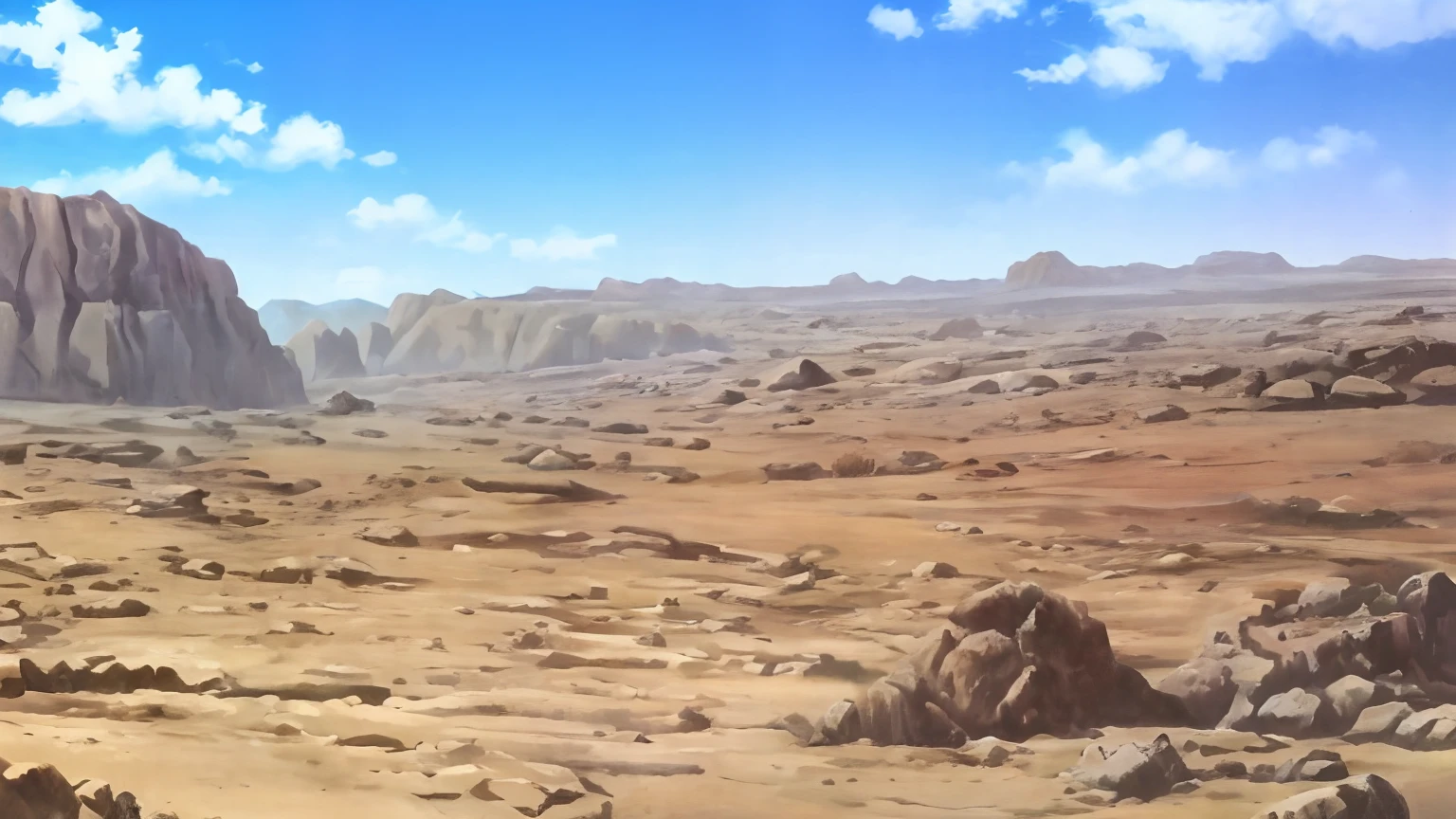 desierto con rocas, Paisaje anime, Escenario de anime, desert scenery, anime movie background