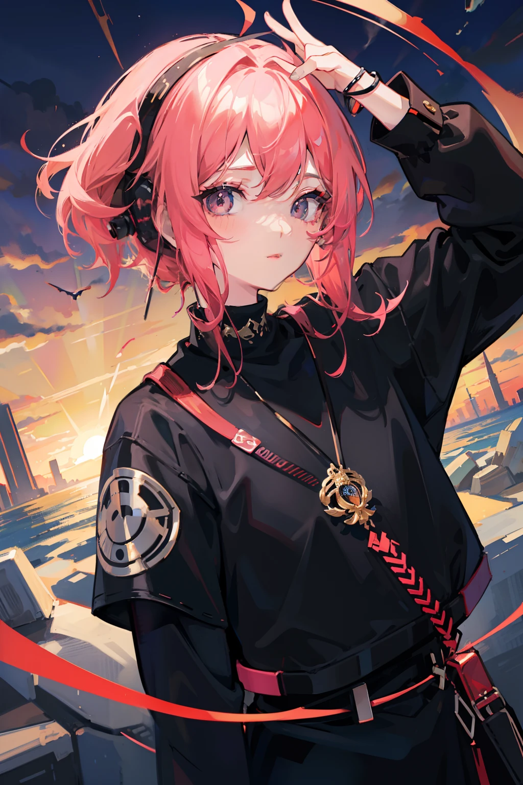 (nvinkpunk: 1.2) (SNTHWVE Style:0.8) Porsche、Lightwave、sunset、Intricate and elaborate design