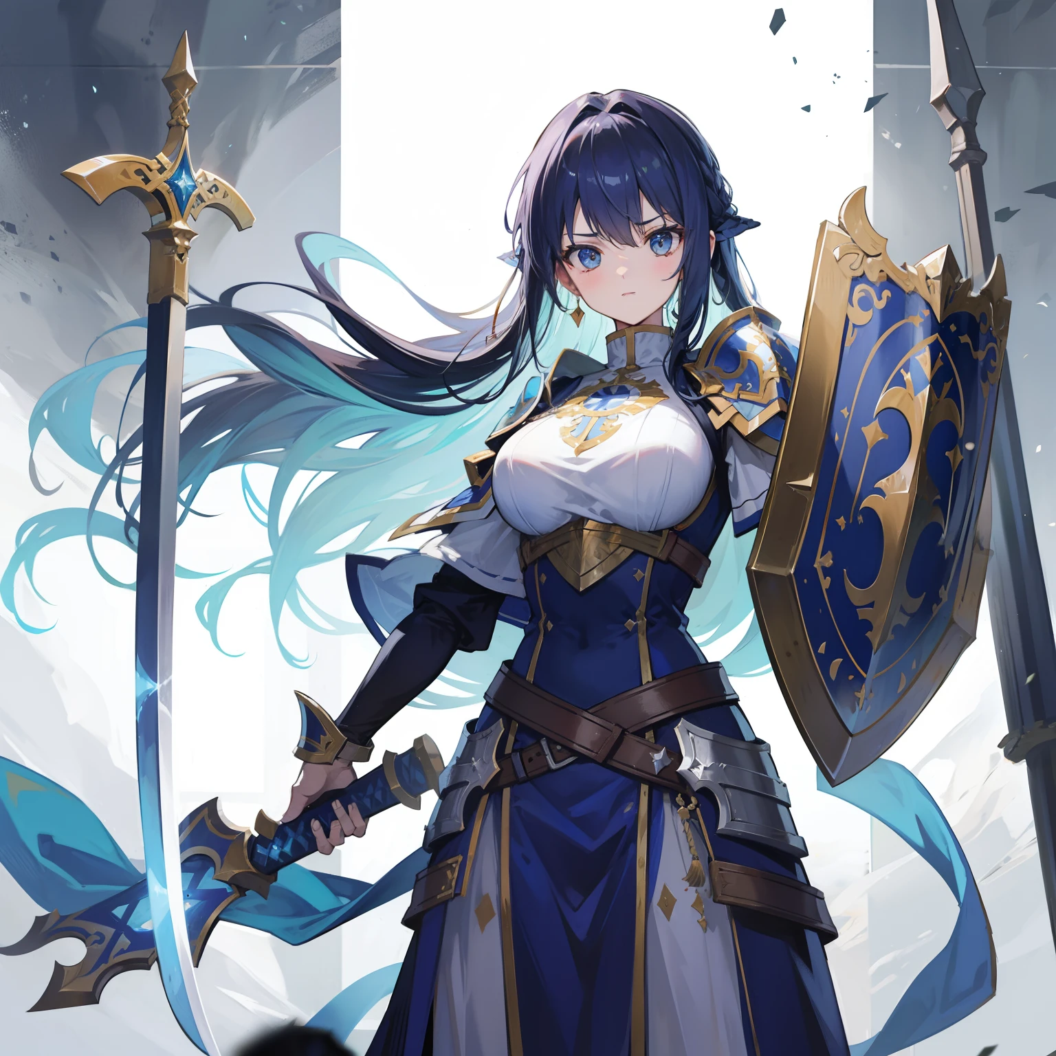 holy paladin,A giant sword and a large shield