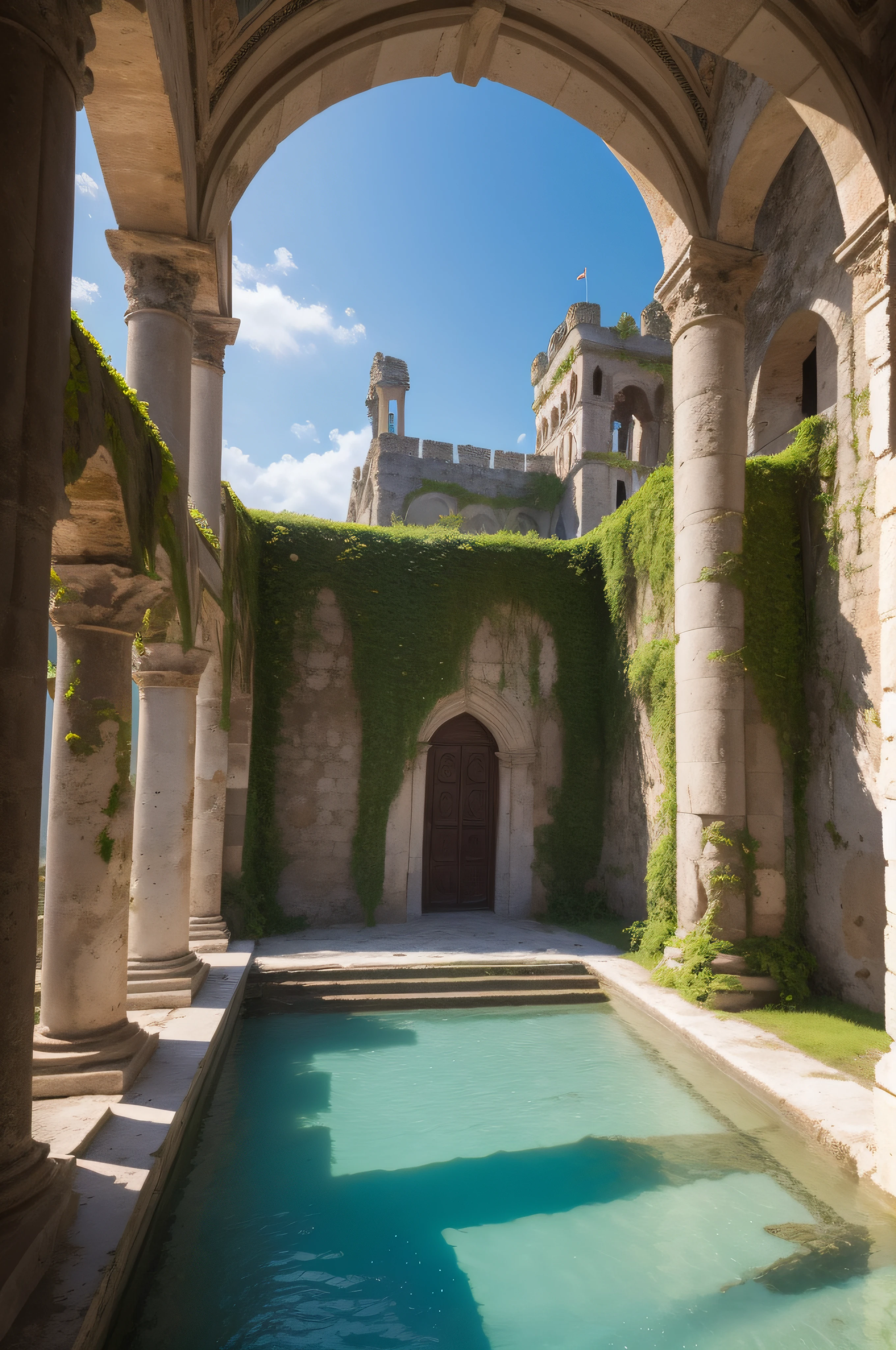 Beside a pumice isle in Baiae's bay,
And saw in sleep old palaces and towers
Quivering within the wave's intenser day,
All overgrown with azure moss and flowers