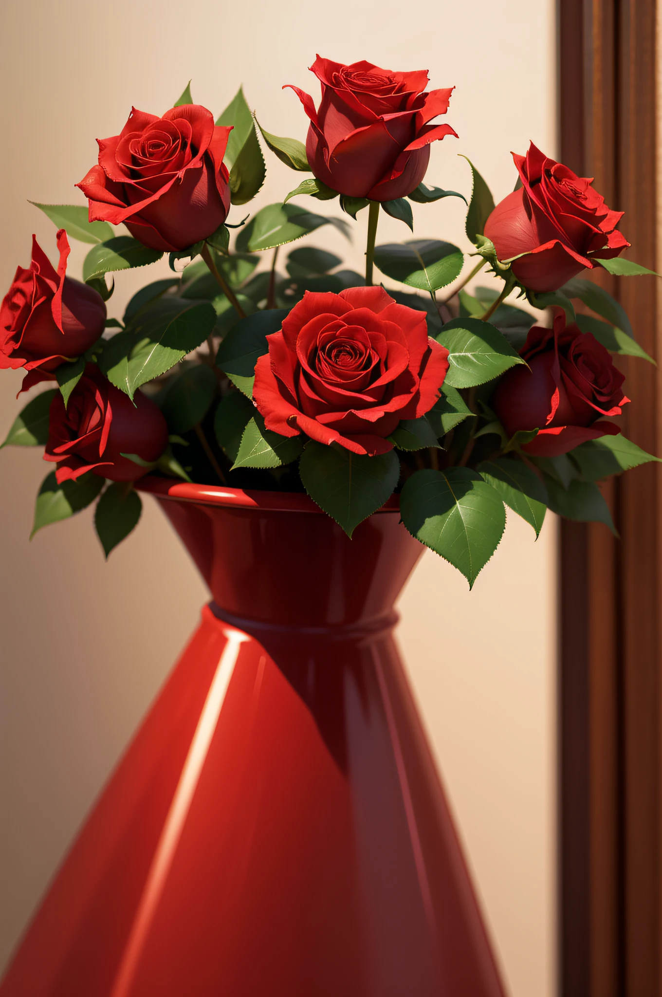 Close-up of red roses with green leaves on the stem, Red roses, pink rosa, Rose, photo of a rose, natural point rose', rose twining, Vivid red