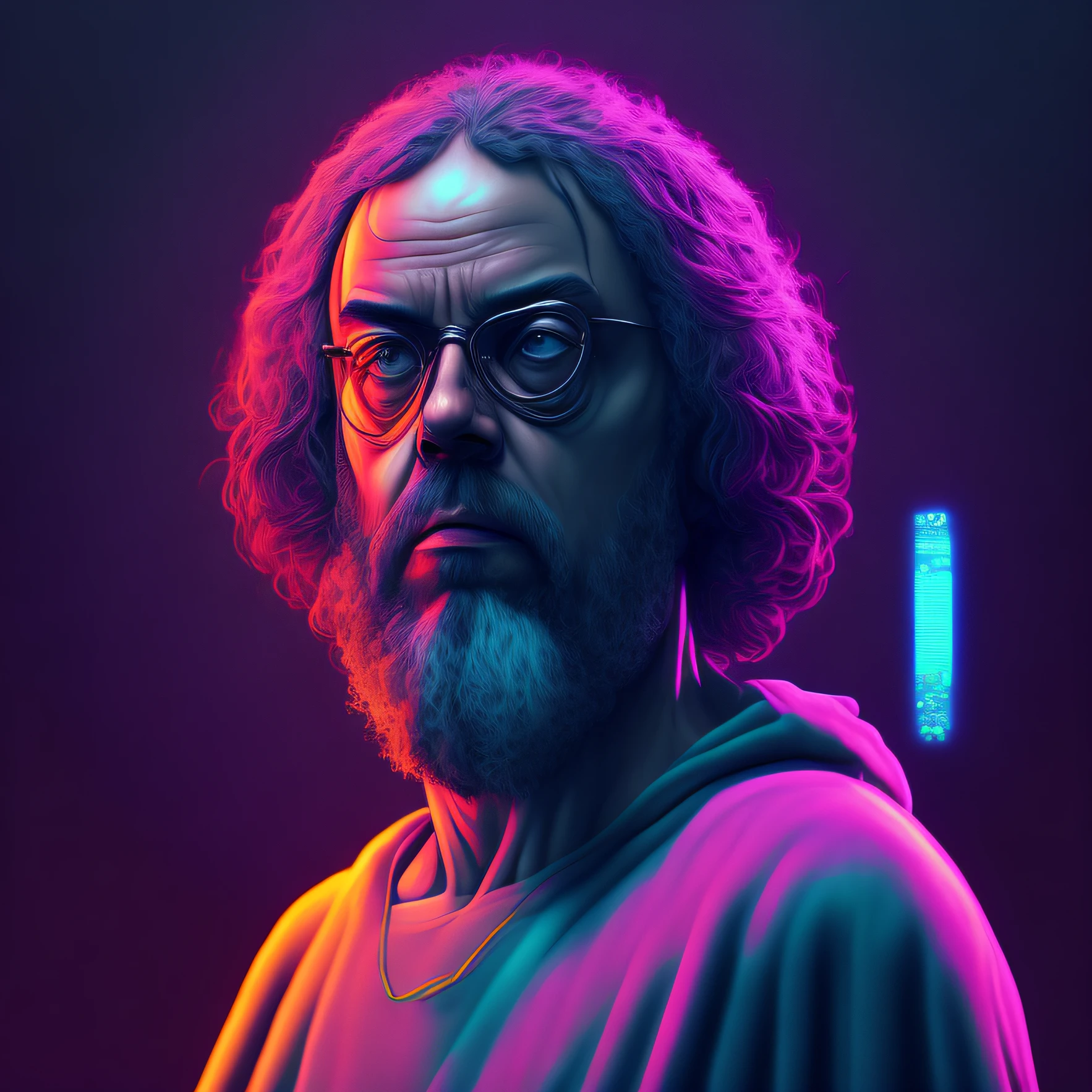 socrates, Cyberpunk, 8k.