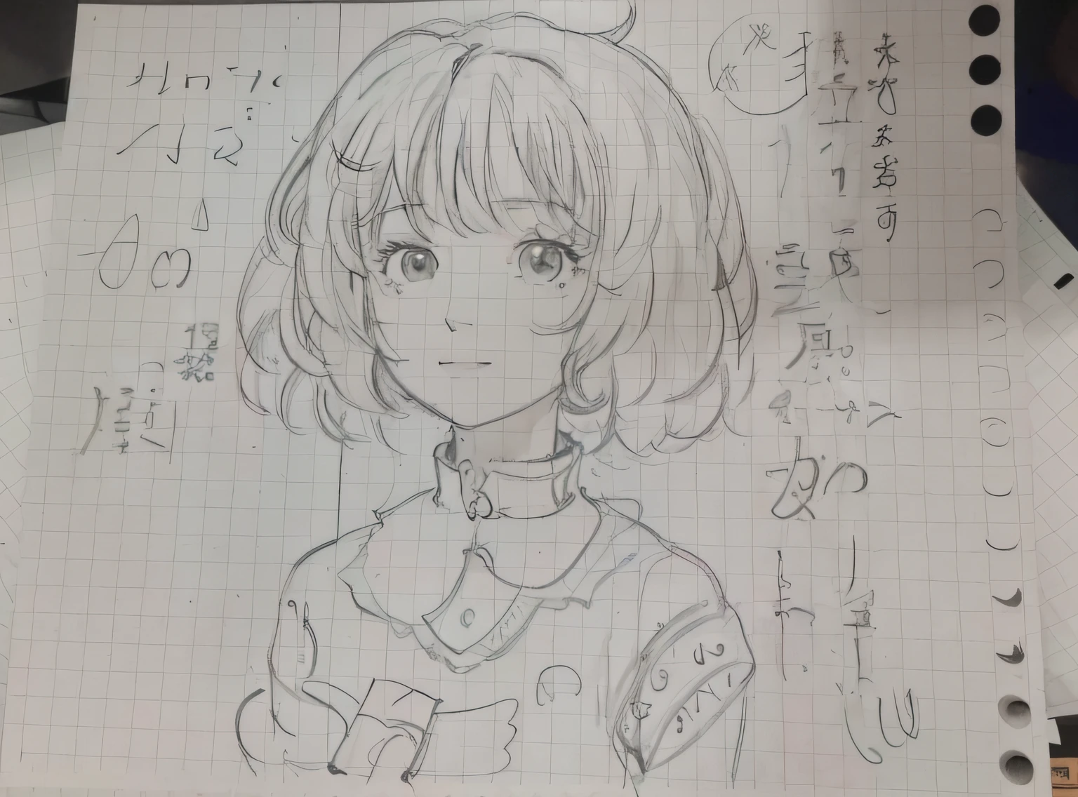 Someone is painting a picture of a girl with a bow on her head, anime sketch, author：Uesaka Seka, Line sketch!!, chihiro! fujisaki, Female protagonist 👀 :8, an anime drawing, saori, author：Yuki Ogura, author：Middle Bokuhn, author：Rei Kamoi, Portrait of an anime girl，Add the WordArt word "Youth is poetic and you are picturesque" on the right, and add the WordArt YY30797 on the left