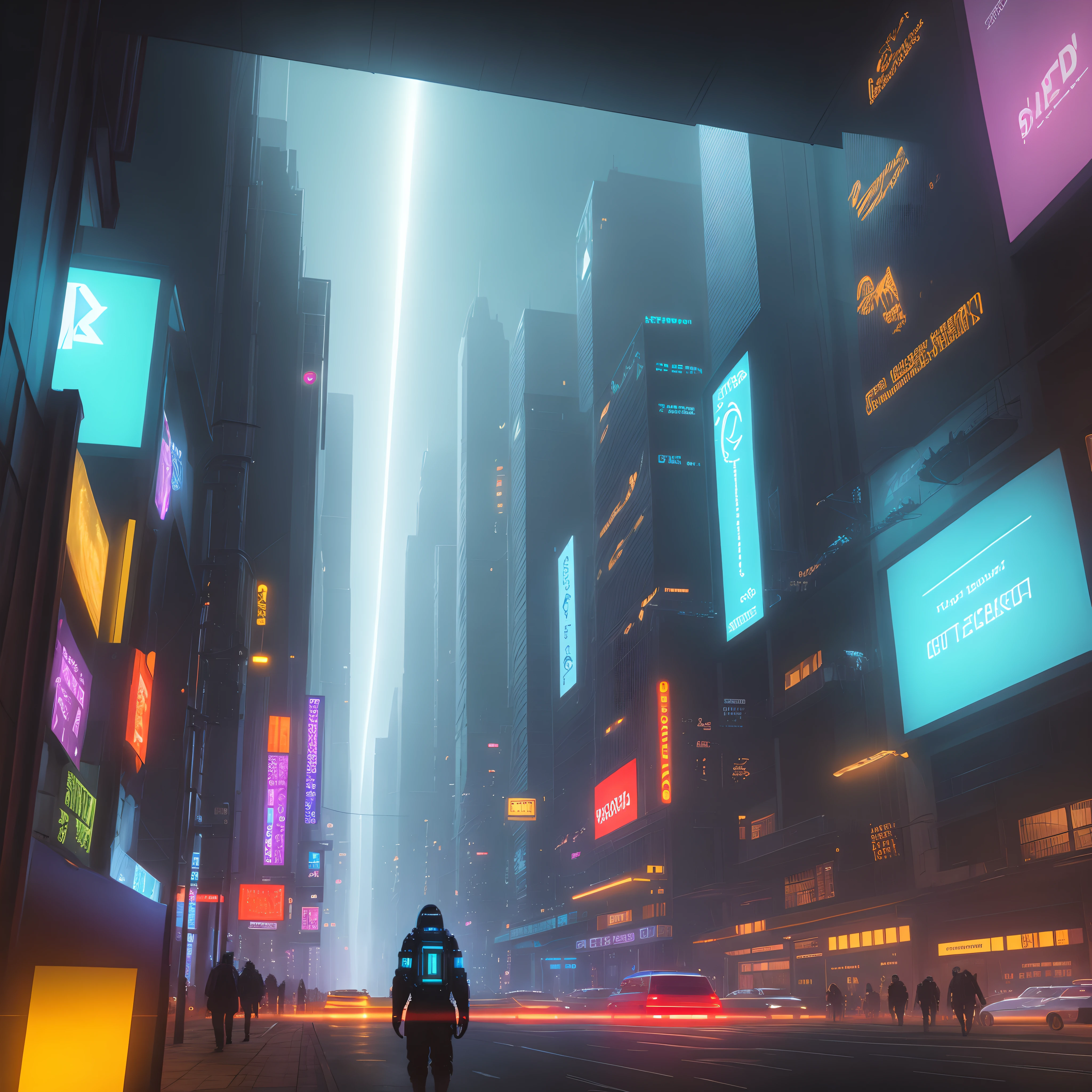 Ciberpunk futuristic big city. LED. Colors. Ultra realistic. Realistic.