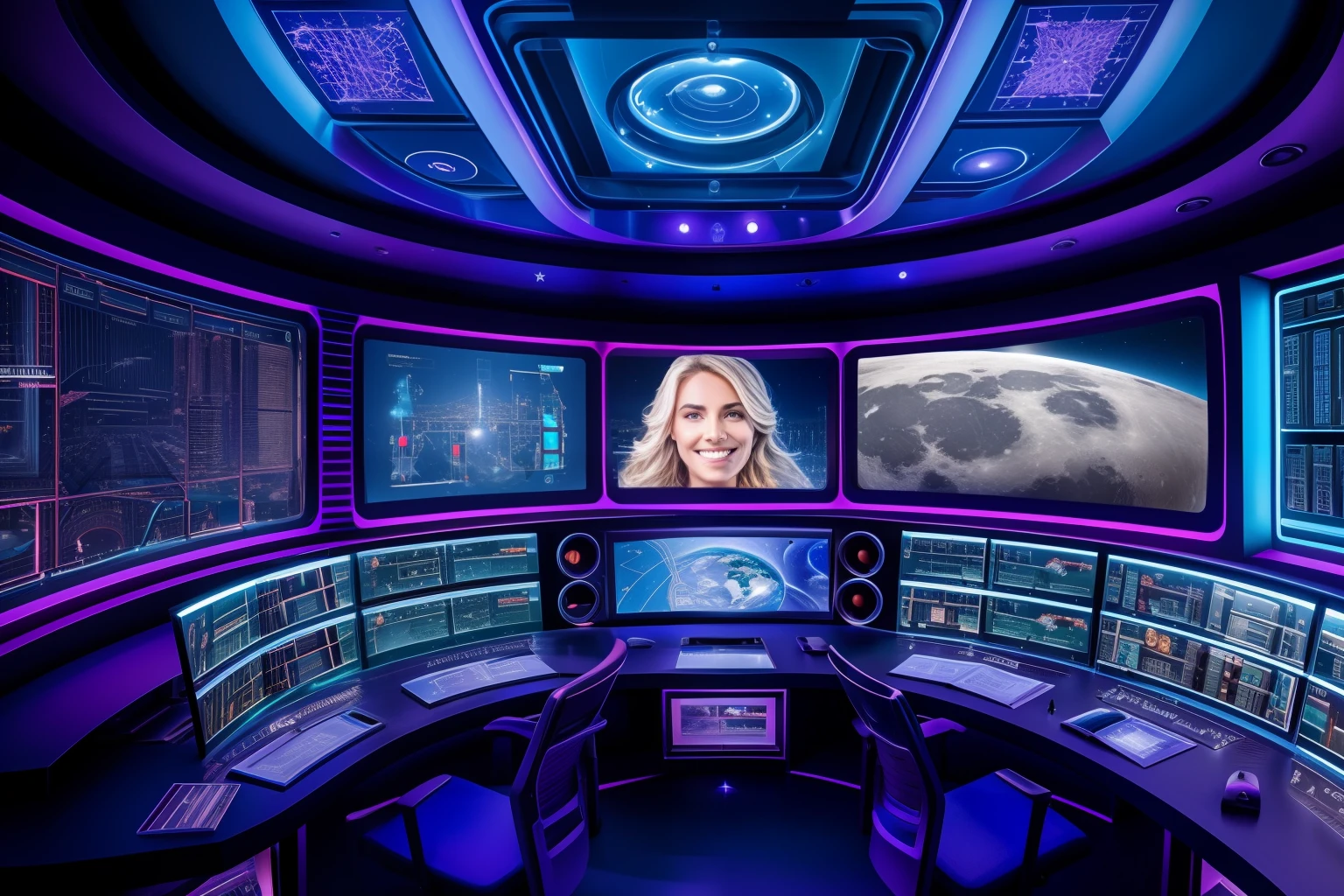A breathtaking panorama of the moon and stars, with the Earth in the distance adorned by majestic clouds, rendered in stunningly realistic and highly detailed visuals.