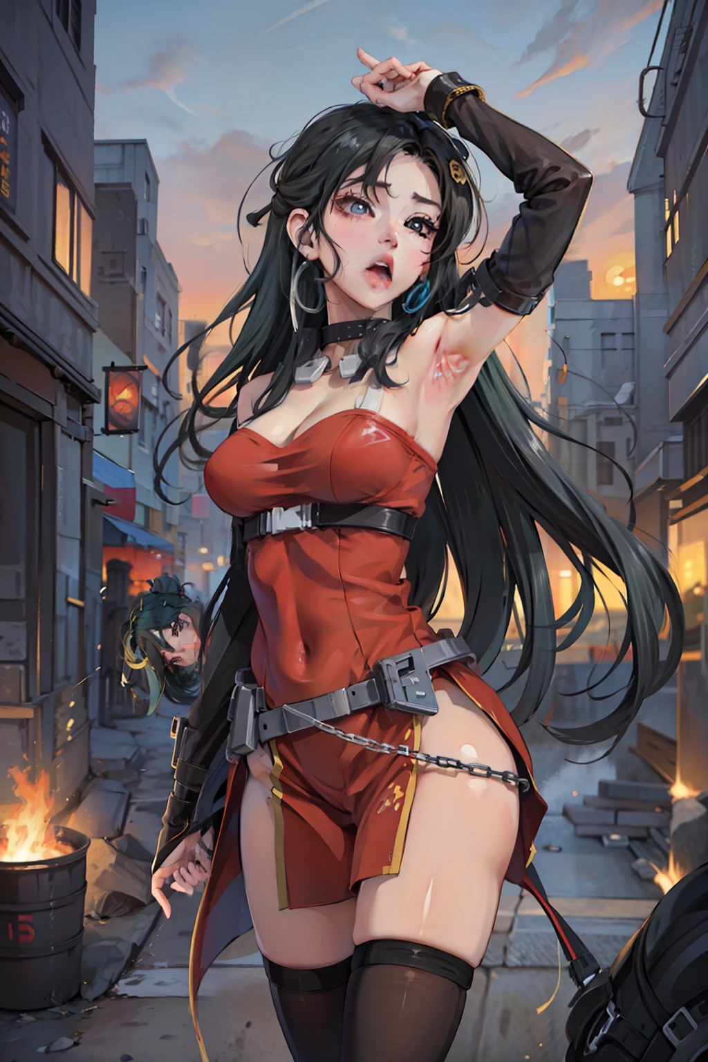 Garota de anime com olhos azuis e cabelo preto comendo um objeto azul, Oppai cyberpunk, Garota de anime sedutora, Ahegao, anime girl drinks energy drink, deep throat, Estilo anime 4K, Digital anime illustration, Ilya Kuvshinov. 4 K, garota de anime cyberpunk, arte de anime digital detalhada, rosto ahegao, arte de anime cyberpunk digital, arte de anime moe