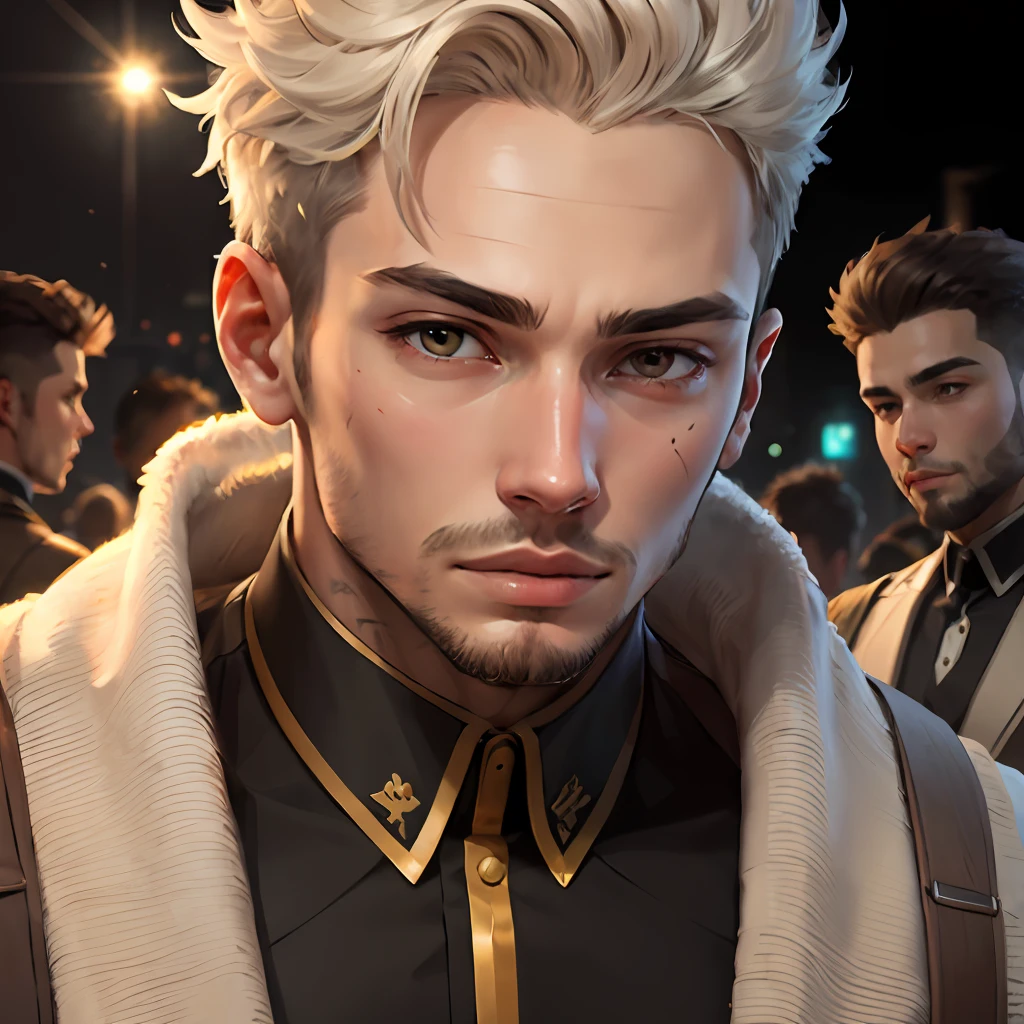 Young men，Delicate facial features，Excellent figure，Divinity，Lazy
